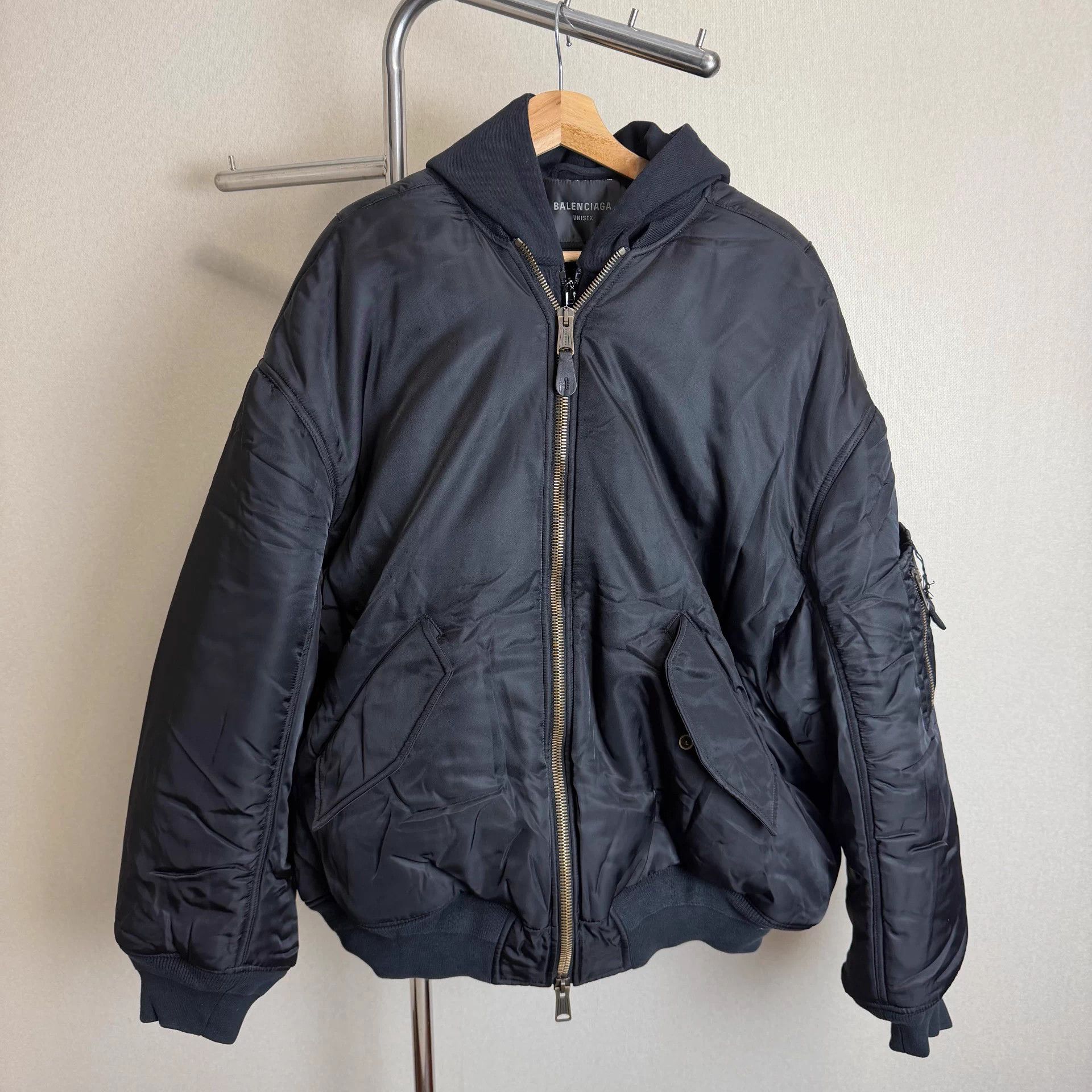 Balenciaga Balenciaga SS23 colorblock hooded flight jacket unisex blk Size US L / EU 52-54 / 3 - 1 Thumbnail
