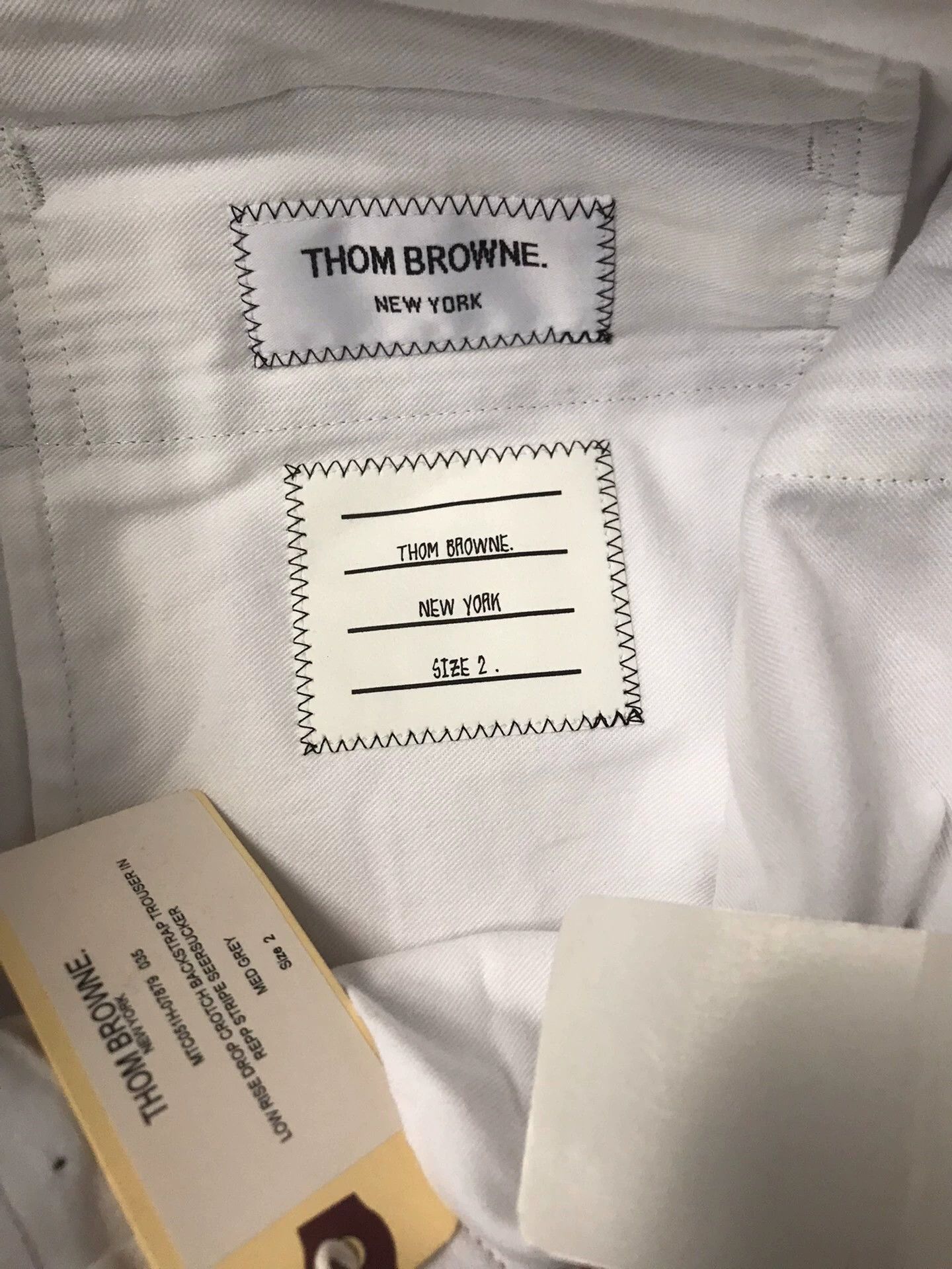 Thom Browne TB New Size 2 Gray & White Vertical Striped Chinos Size US 30 / EU 46 - 4 Thumbnail