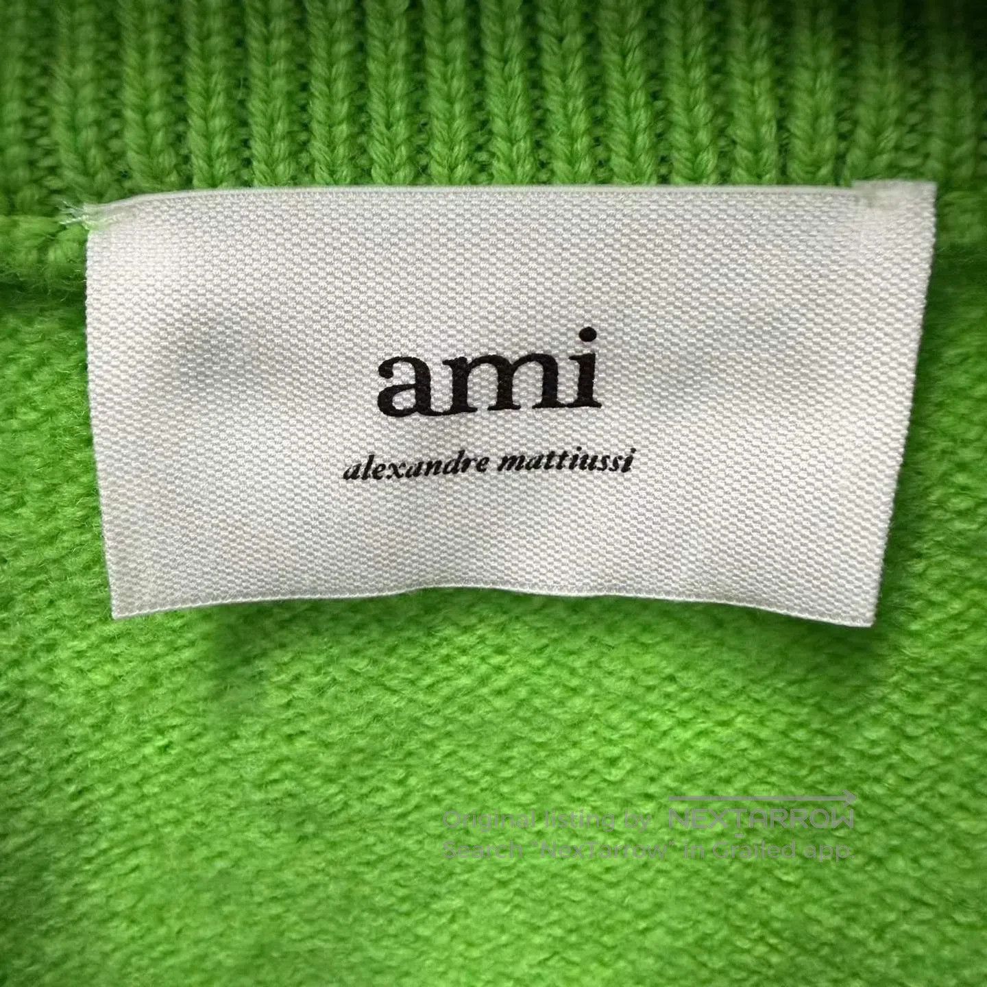 AMI Ami Avocado Green Wool Knit Cardigan. Size M / US 6-8 / IT 42-44 - 4 Thumbnail