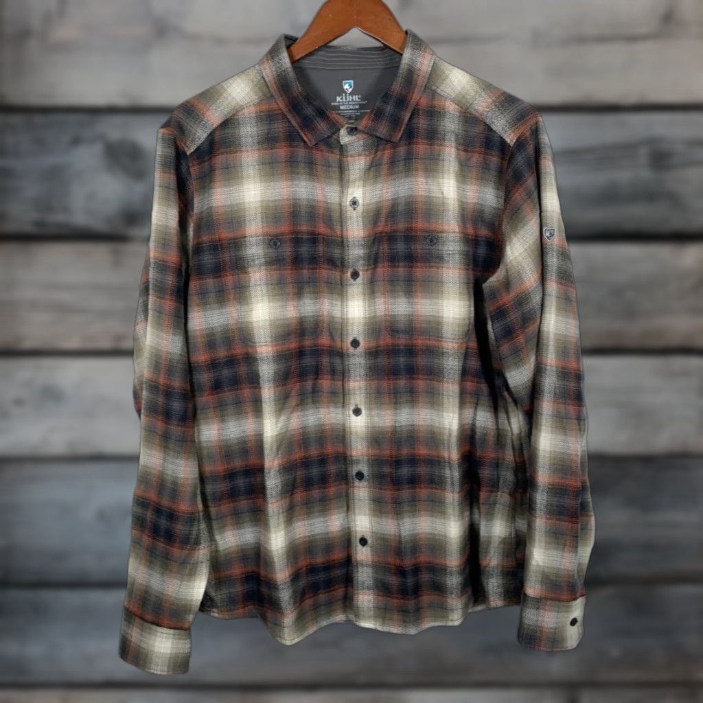 Vintage Kuhl Law Flannel Shirt Adult Medium Brown Plaid Cotton Tencel Blend Button-Up Long Sleeve Mens Fall Winter Grunge Hipster Retro Size US M / EU 48-50 / 2 - 1 Thumbnail