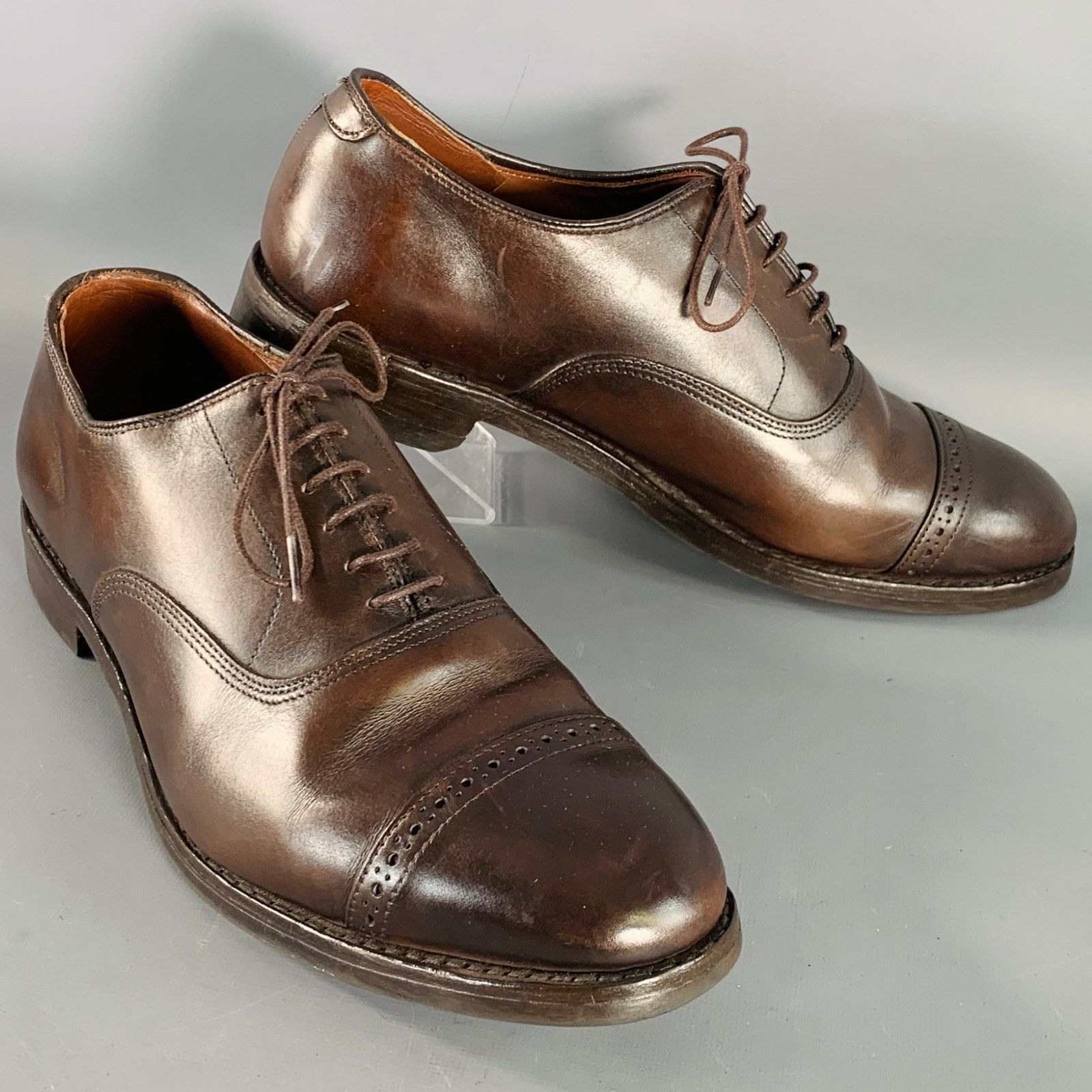 Allen Edmonds Fifth Avenue Brown Leather Oxford Cap Toe Lace-Up Shoes Size US 11 / EU 44 - 1 Thumbnail