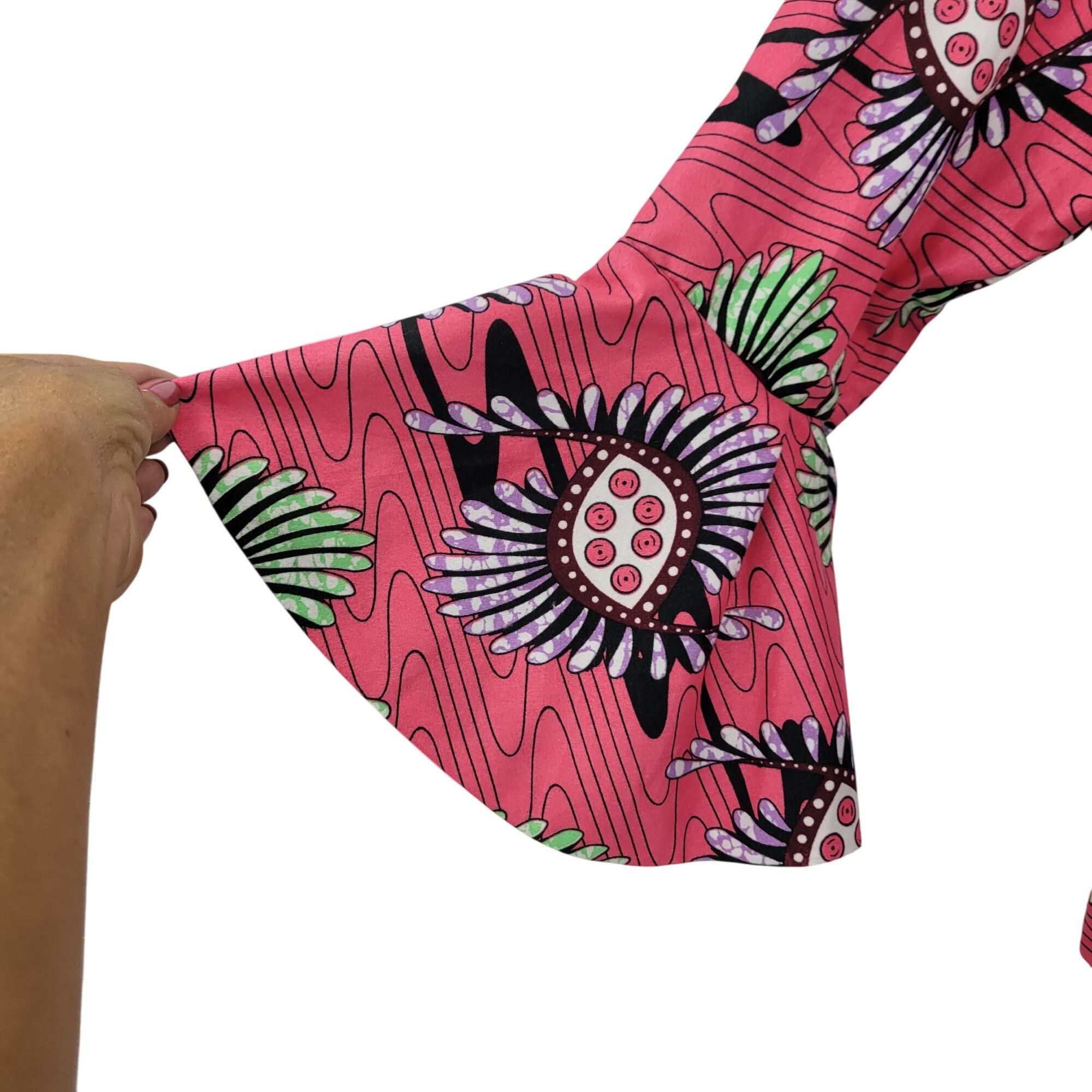 Handmade Handmade African Print Bell Sleeve Top Blazer Sz M Beaded Co Size M / US 6-8 / IT 42-44 - 5 Thumbnail