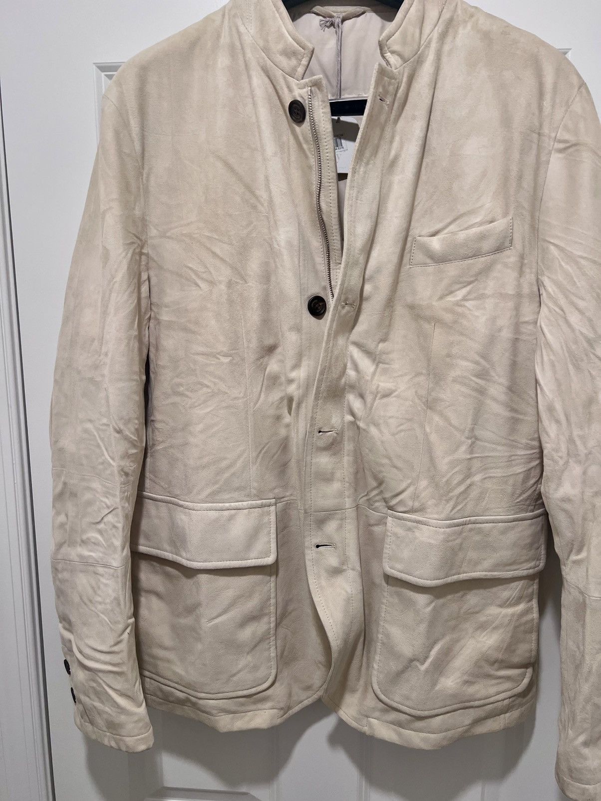 Eleventy Unreal Eleventy Lambskin Suede & White Goose Down Jacket Size US L / EU 52-54 / 3 - 18 Thumbnail