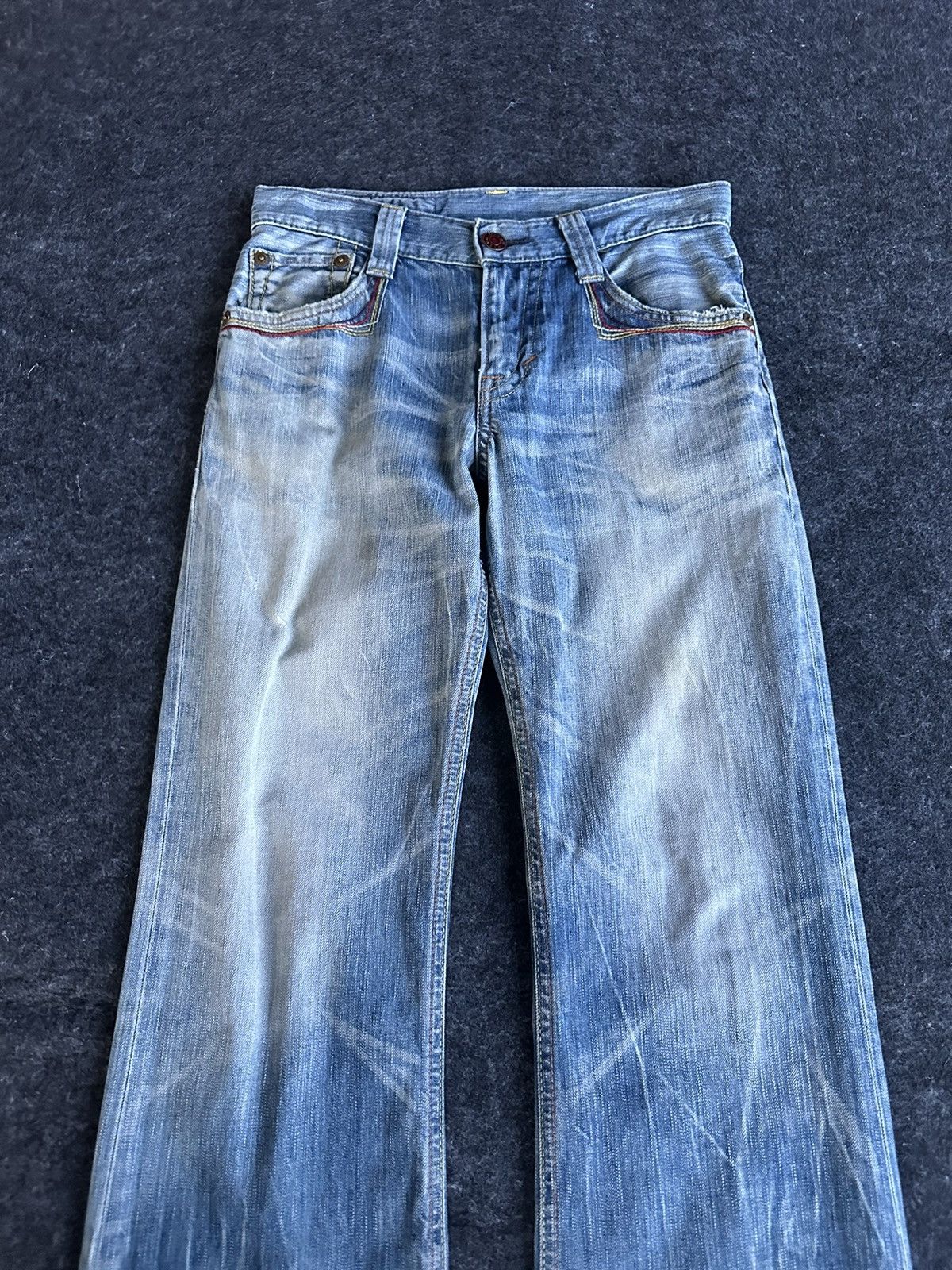 Edwin Vintage 90s Edwin 503 Blue Trip Blue Denim 28x31 D375 Size US 28 / EU 44 - 2 Thumbnail