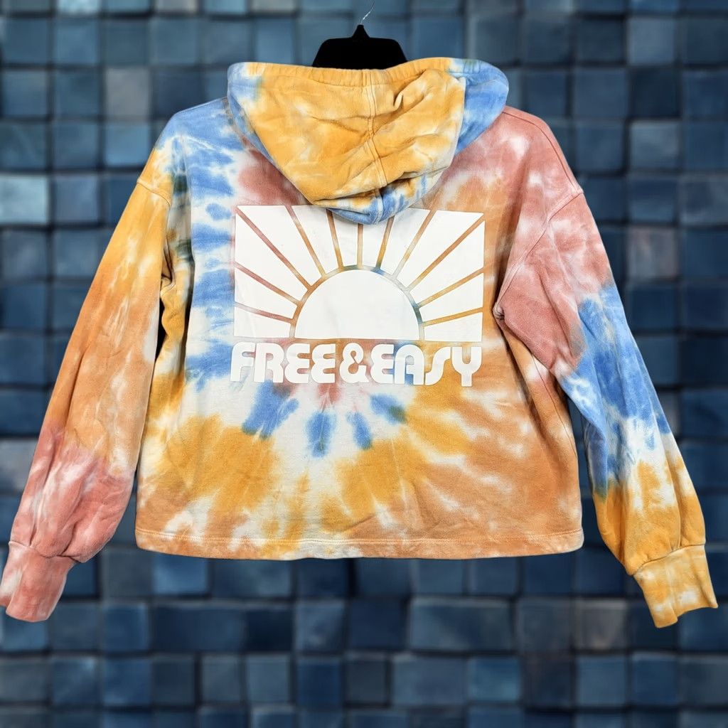 Madewell Madewell x Free People Women's orange blue tie-dye sweatshirt Sz L Crew Neck Pullover Long Sleeve All Seasons Regular Size L / US 10 / IT 46 - 1 Thumbnail
