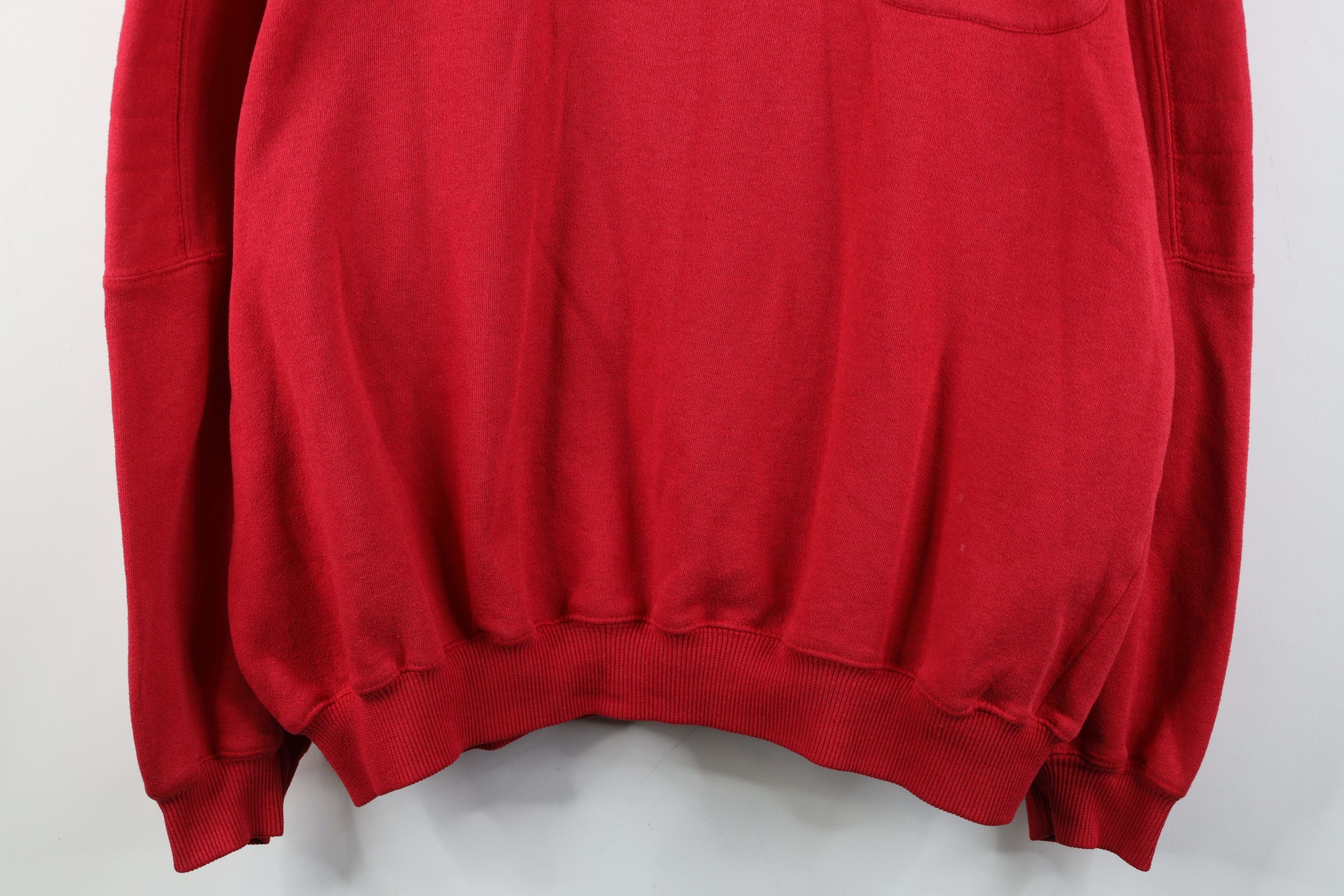 Vintage Vintage 90s Streetwear Collared Pullover Sweatshirt Red Size US XL / EU 56 / 4 - 3 Thumbnail