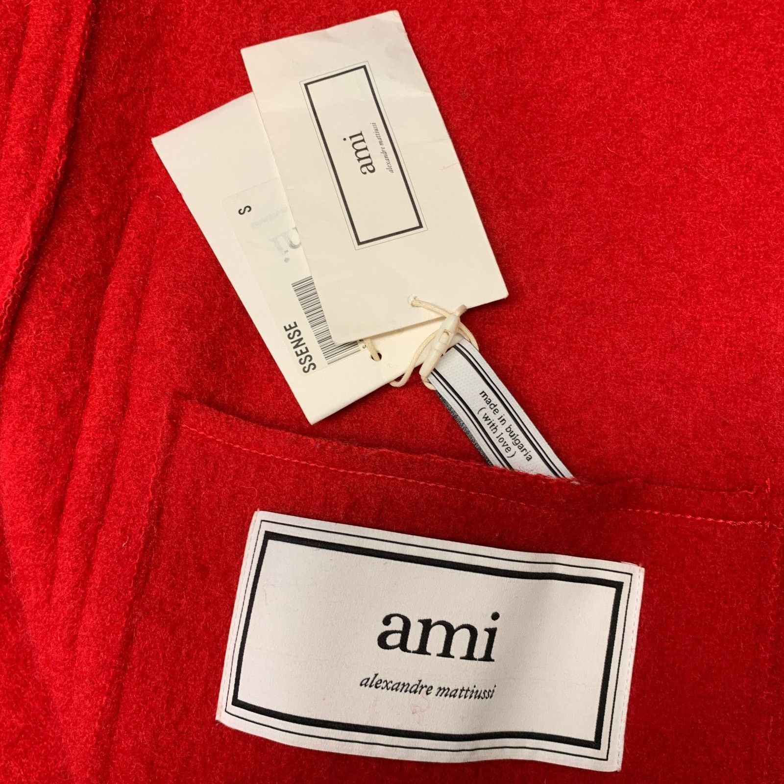 AMI AMI by ALEXANDRE MATTIUSSI S Red Textured Virgin Wool Coat Size US S / EU 44-46 / 1 - 7 Thumbnail