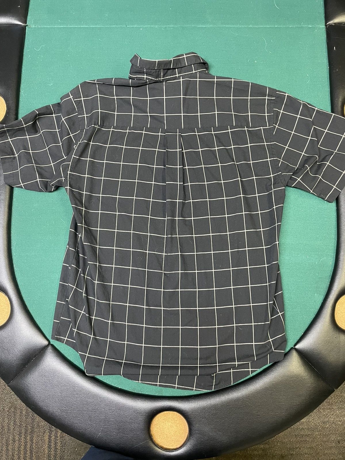 Van Heusen Van Heusen Black Windowpane Short Sleeve Button-Up Size US M / EU 48-50 / 2 - 3 Thumbnail