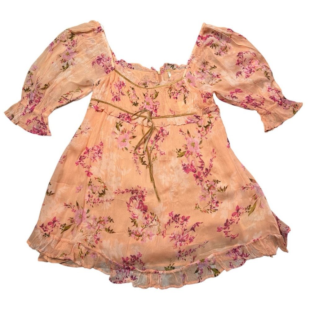 Free People NWT New $148 Free People Marney Mini Peach Combo Dress Size Size M / US 6-8 / IT 42-44 - 3 Thumbnail