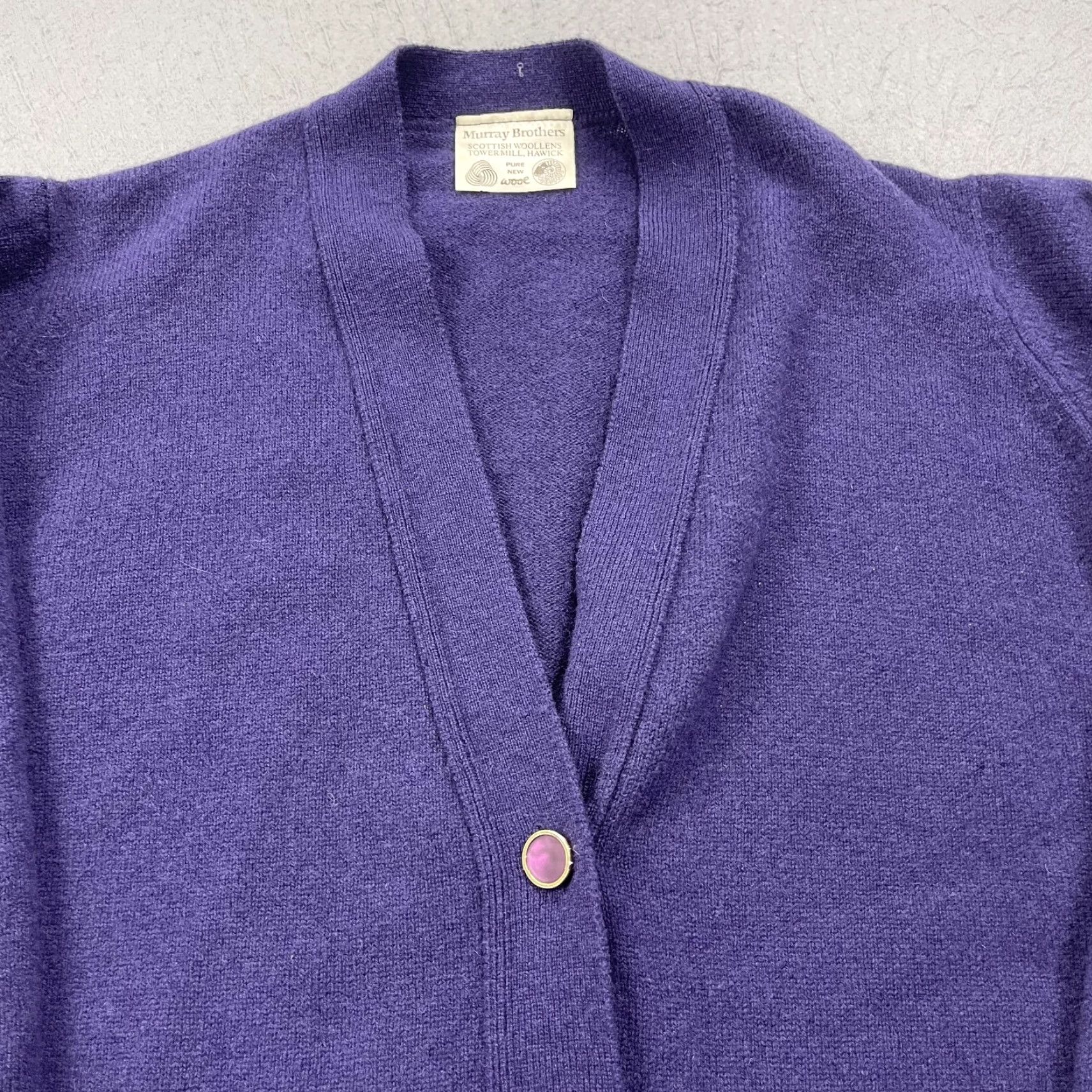 Vintage VINTAGE Murray Brothers Cardigan Sweater Womens 38 Purple Wool Scotland Mens Womens Girls Boys Size M / US 6-8 / IT 42-44 - 2 Thumbnail