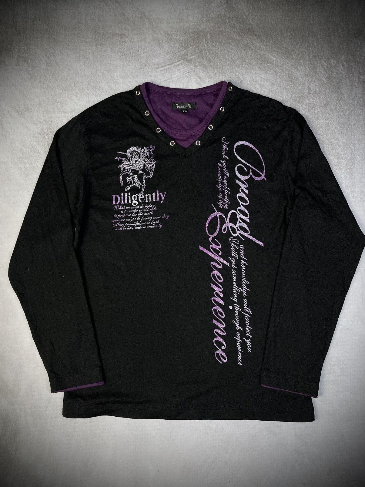 If Six Was Nine 2000s Beaumont Vkei Style Poem Longsleeve Size US L / EU 52-54 / 3 - 5 Thumbnail