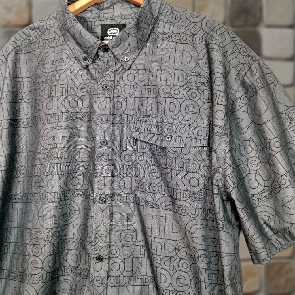 Ecko Unltd. VINTAGE Ecko Unltd Shirt 2XL Gray All Over Print Logo Spellout Streetwear Men T-Shirt Size US XXL / EU 58 / 5 - 1 Thumbnail