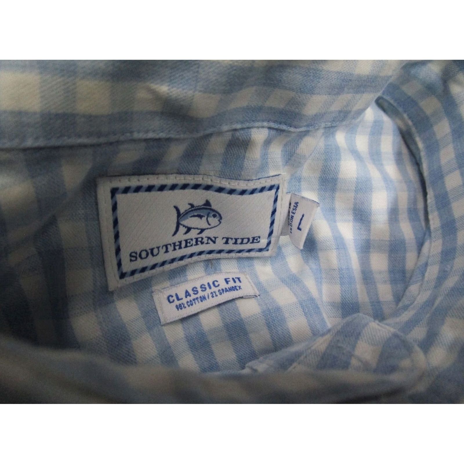 Southern Tide Southern Tide Shirt Men L Blue White Check Plaid Long Sleeve Button-Up Classic Fit Casual Size US L / EU 52-54 / 3 - 7 Thumbnail