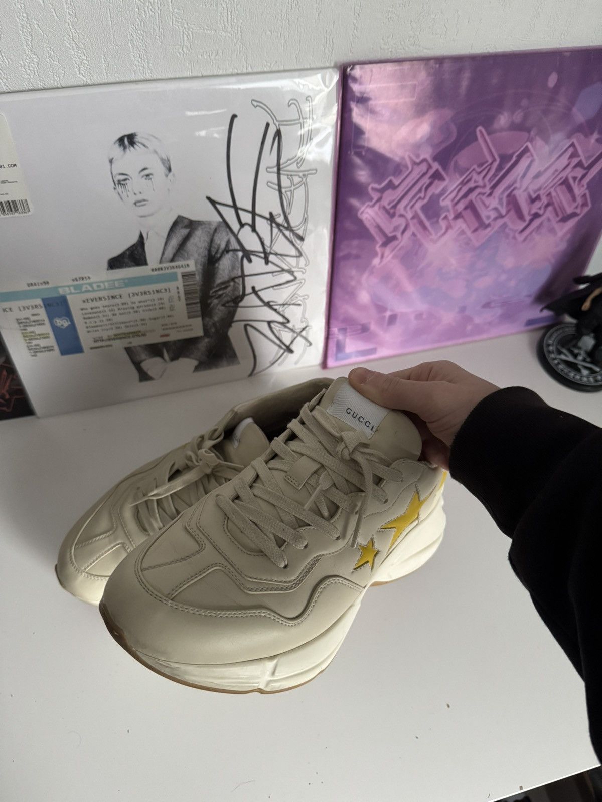Gucci Gucci Rhyton Star Leather Sneakers Cream Yellow Luxury Size US 8.5 / EU 41-42 - 15 Thumbnail
