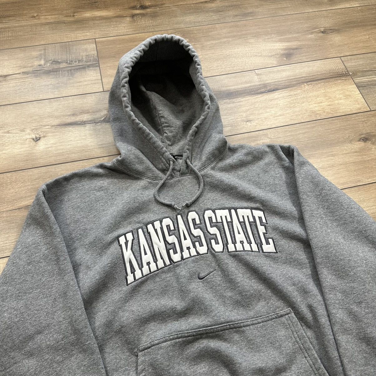 Nike Vintage 2000s Nike Team Kansas State Center Swoosh Hoodie Size US L / EU 52-54 / 3 - 5 Thumbnail