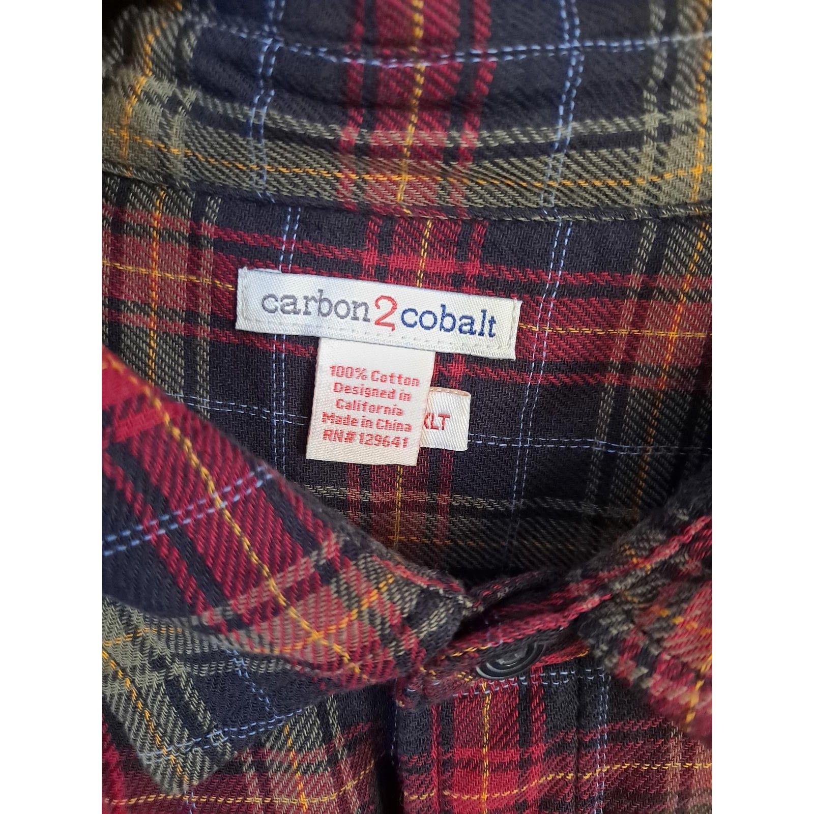 Other Carbon 2 Cobalt Red Yellow Black Flannel 100% Cotton Button Size US XL / EU 56 / 4 - 3 Thumbnail