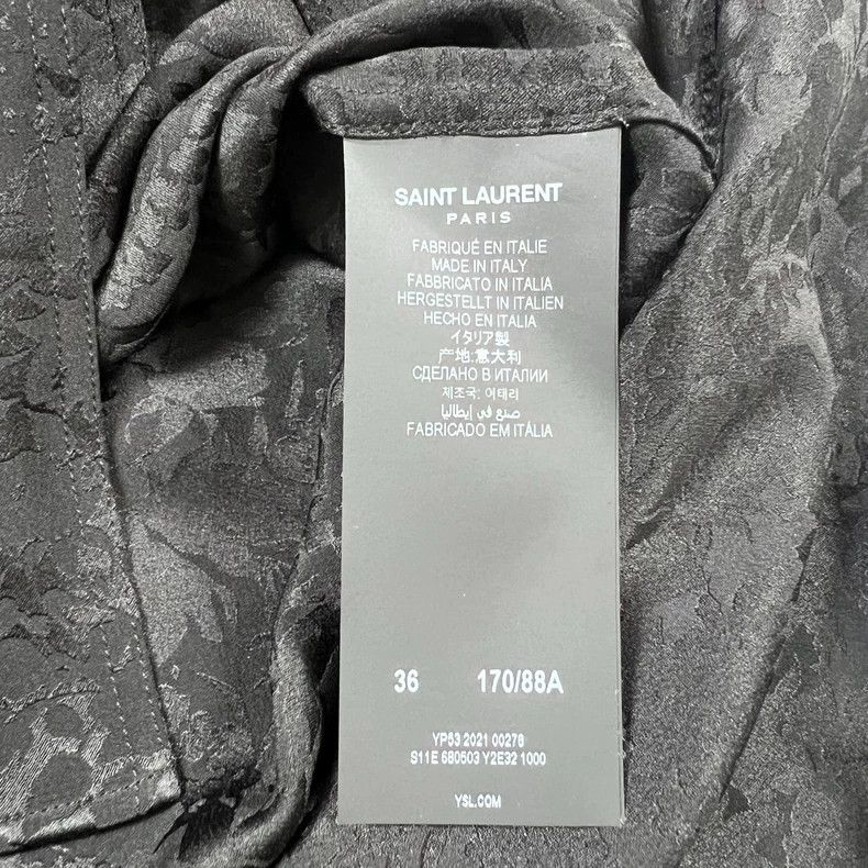 Yves Saint Laurent Saint Laurent size 36 22ss Mulberry Silk Flower Bush Shirt Size US M / EU 48-50 / 2 - 4 Thumbnail