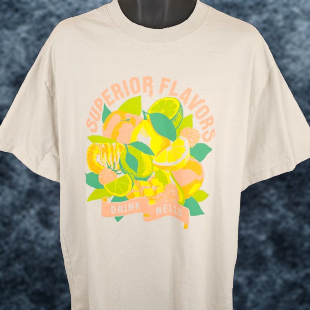AS Colour Drink Nello T Shirt Mens Size Large Cream Lemon Lime Fruit Flavors OVERSIZED Fit Snack Tee Shirt Size US L / EU 52-54 / 3 - 1 Thumbnail