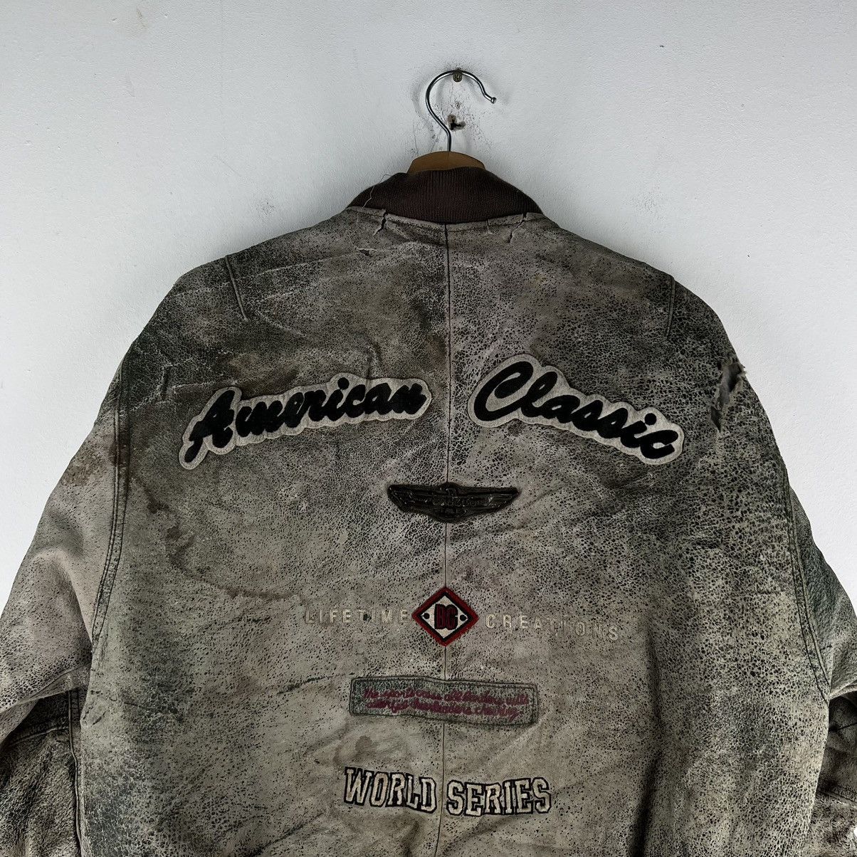 Japanese Brand 🔥VINTAGE BOMBER LEATHER JACKET BACK FIRE OVER PRINT PRINTED Size US L / EU 52-54 / 3 - 7 Thumbnail