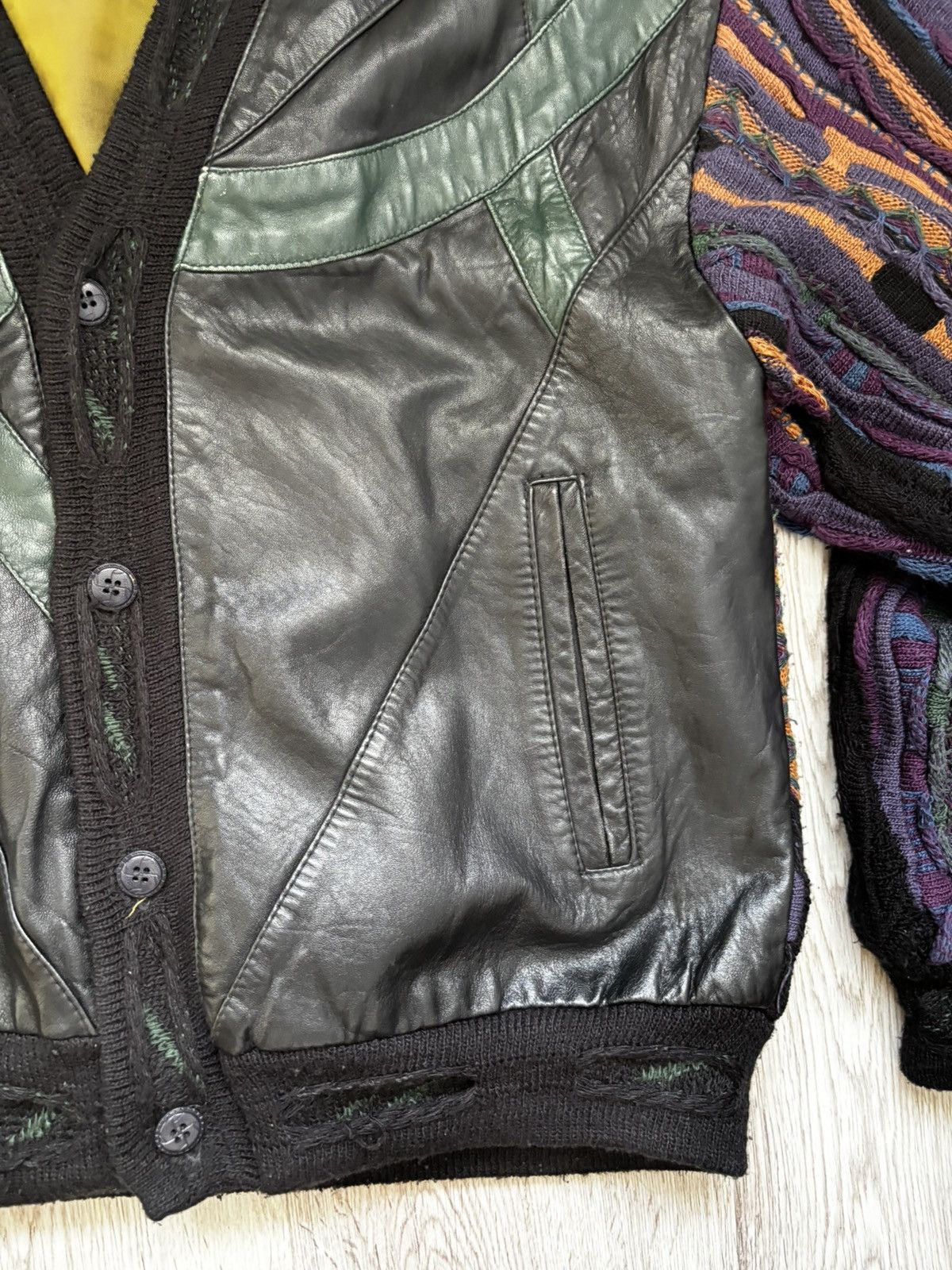 Other ARCHIVE VINTAGE SAXONY COOGI INSPIRED LEATHER KNIT JACKET Size US M / EU 48-50 / 2 - 4 Thumbnail