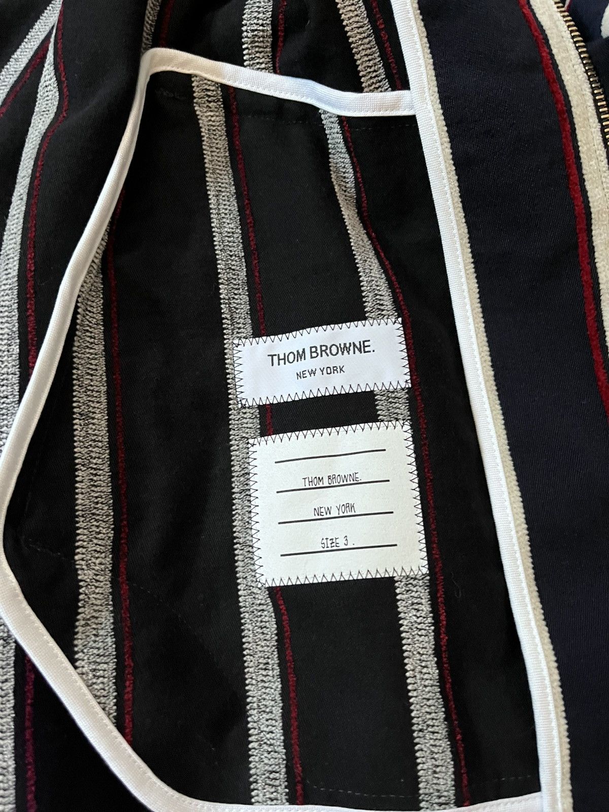 Thom Browne Thom Browne striped jacket cotton wool navy white red Size US L / EU 52-54 / 3 - 13 Thumbnail