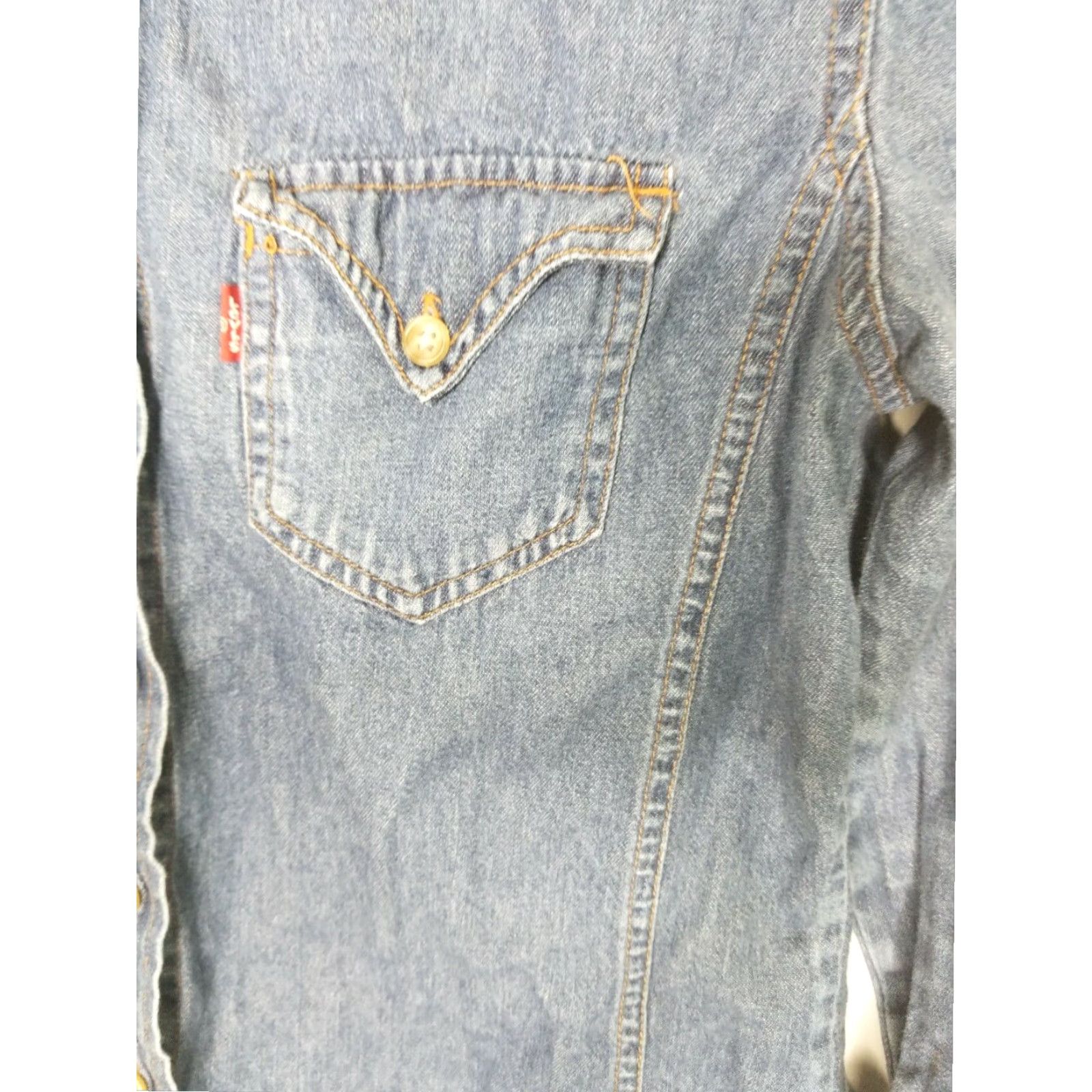 Levi's LEVI'S Blue Denim Western Button-Up Long Sleeve Shirt Womens Medium Blue Size M / US 6-8 / IT 42-44 - 2 Thumbnail