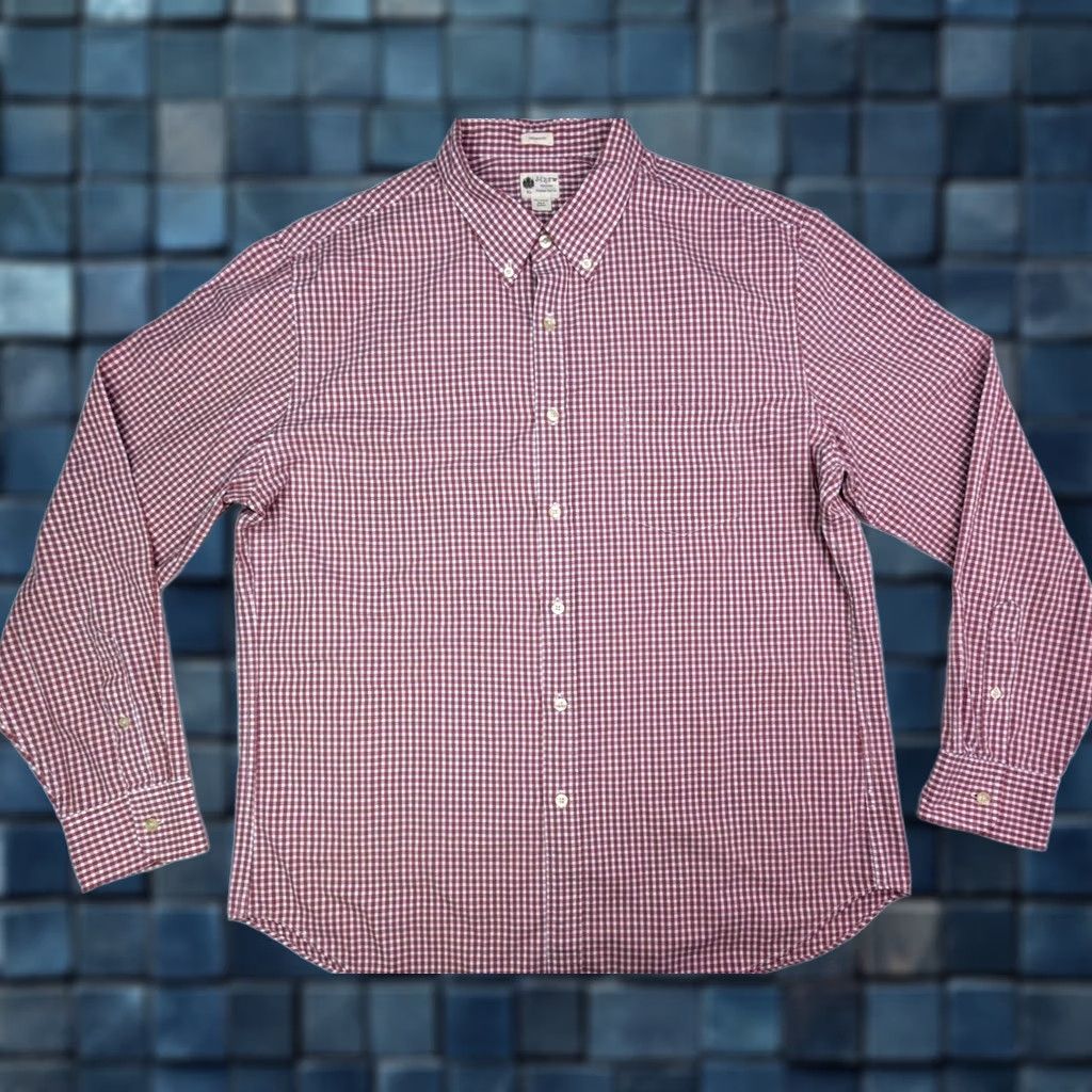J.Crew J.CREW Tailored Fit Washed Casual Button Shirt Men XL Red Check Long Sleeve Size US XL / EU 56 / 4 - 1 Thumbnail