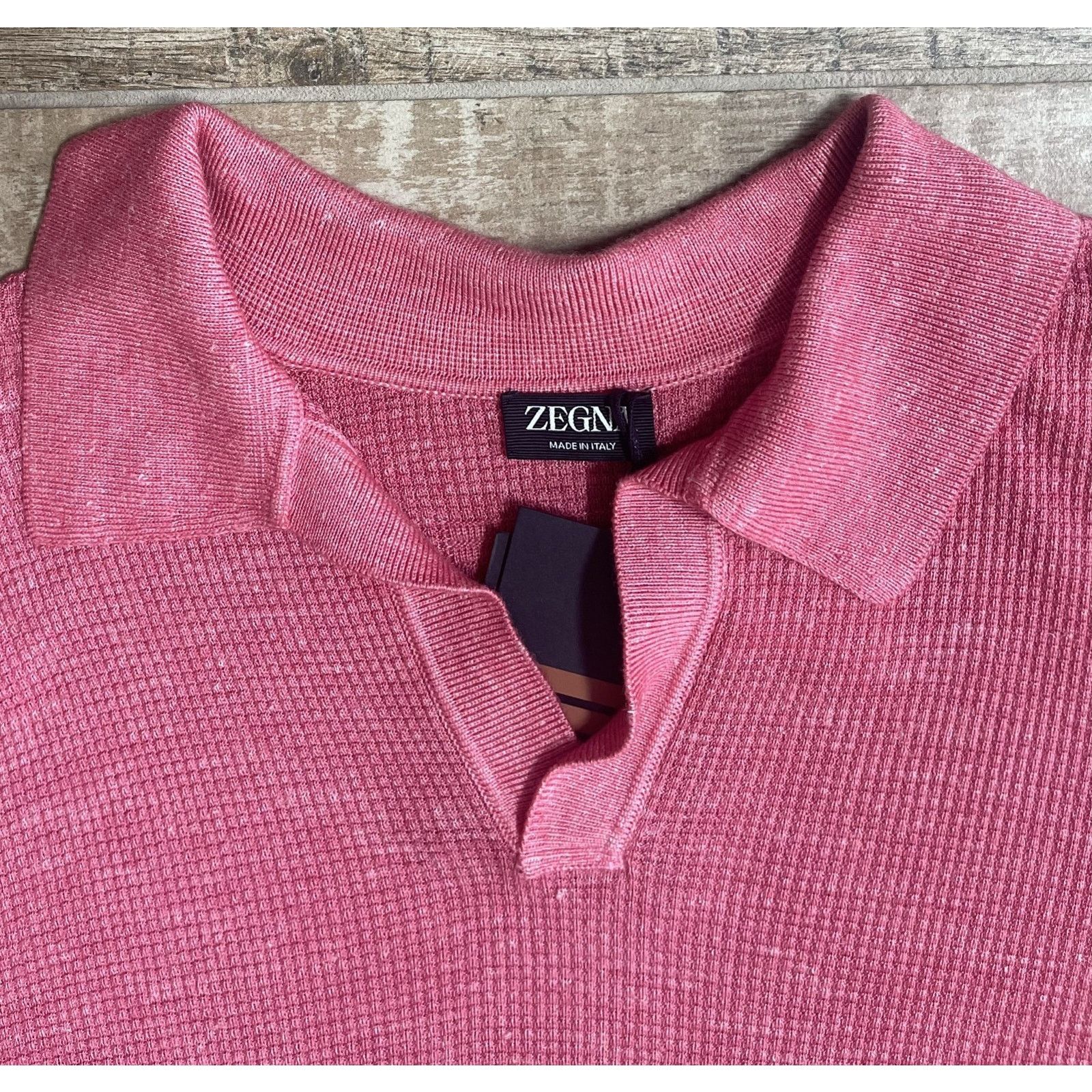 Ermenegildo Zegna $1,995 NWT Ermenegildo Zegna Cashmere Blend Polo Pink 54/XL Size US XL / EU 56 / 4 - 4 Thumbnail