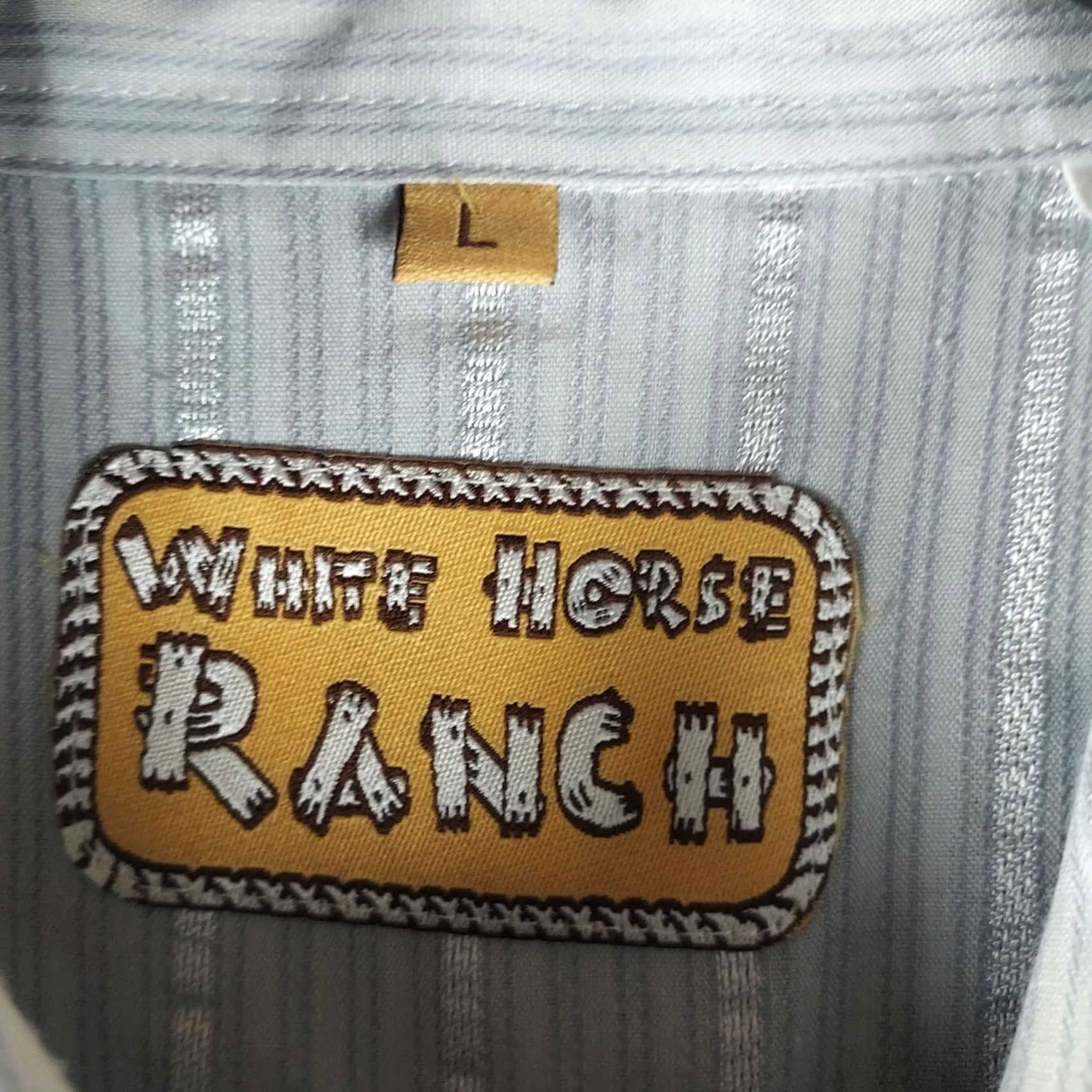 Vintage VINTAGE White Horse Ranch Men's L Silver Gray Embroidered Western Pearl Snap Shirt Size US L / EU 52-54 / 3 - 7 Thumbnail