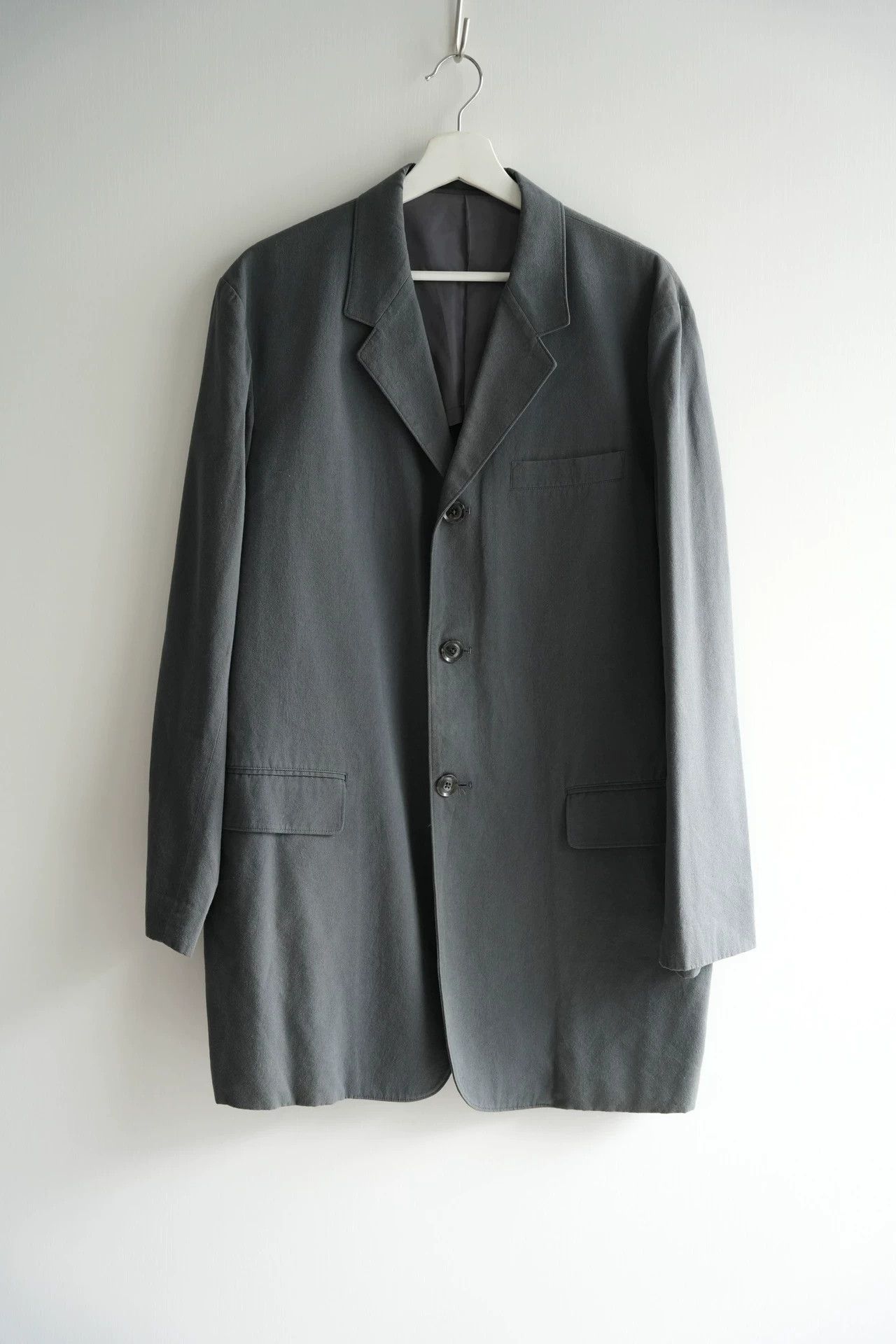 Yohji Yamamoto Yohji Yamamoto 01SS Y's Men Misty Blue Long Blazer Size US M / EU 48-50 / 2 - 1 Thumbnail