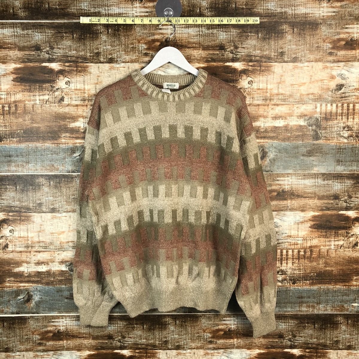 Homespun Knitwear × Japanese Brand DL Rovello made in japan checkered Brown Knitwear #C171 Size US L / EU 52-54 / 3 - 1 Thumbnail