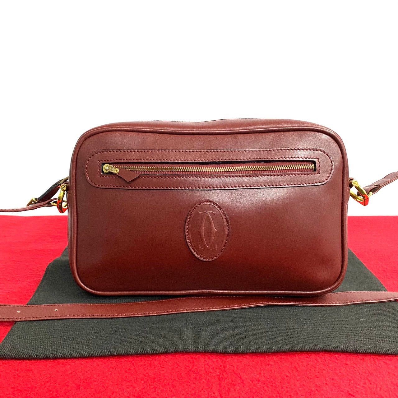 Cartier Cartier Shoulder Bag Red Leather Size ONE SIZE - 1 Thumbnail