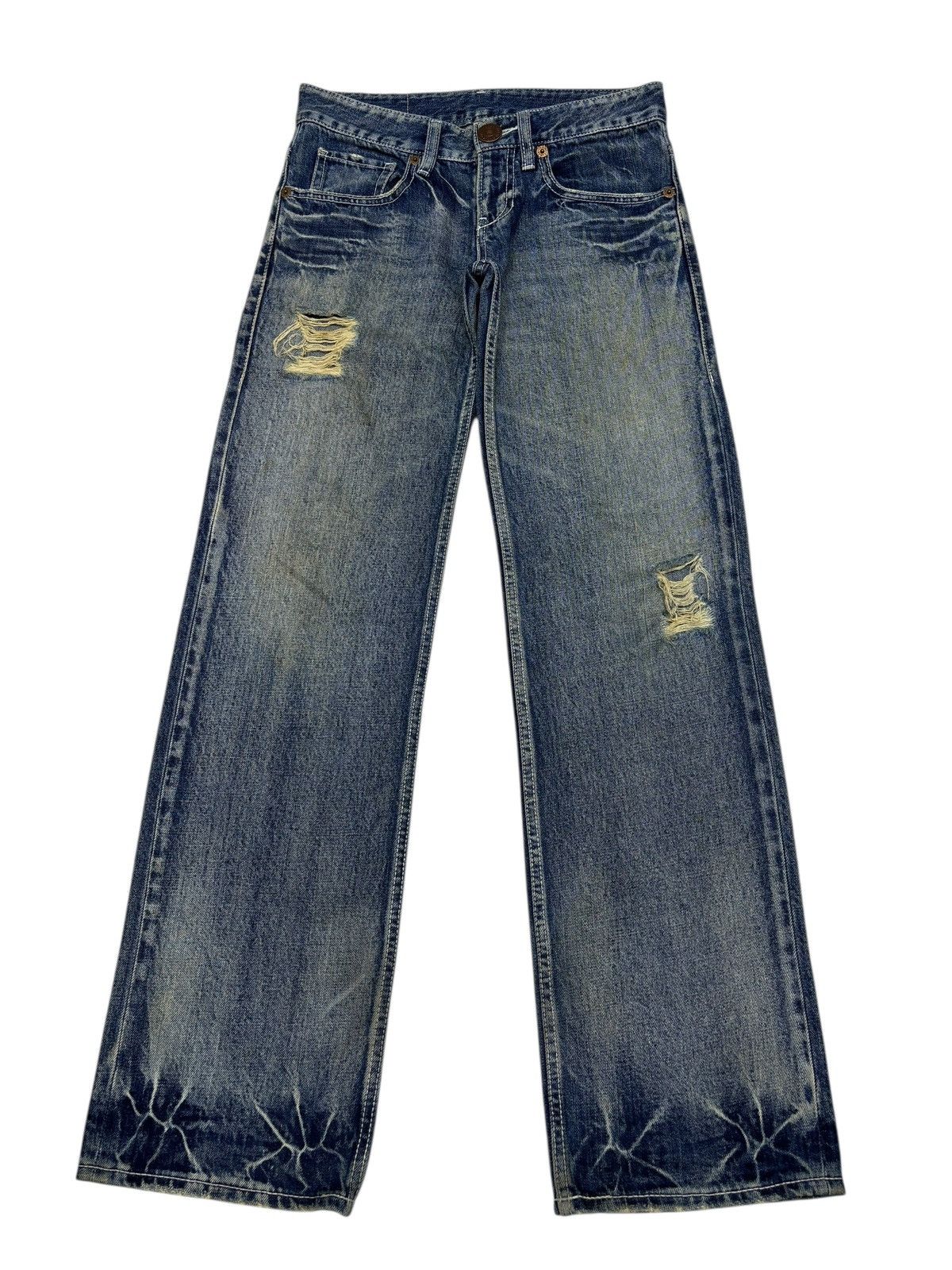 Kapital Cocolulu Slim Regular Clawmark Distressed Denim Jeans Size US 30 / EU 46 - 1 Thumbnail