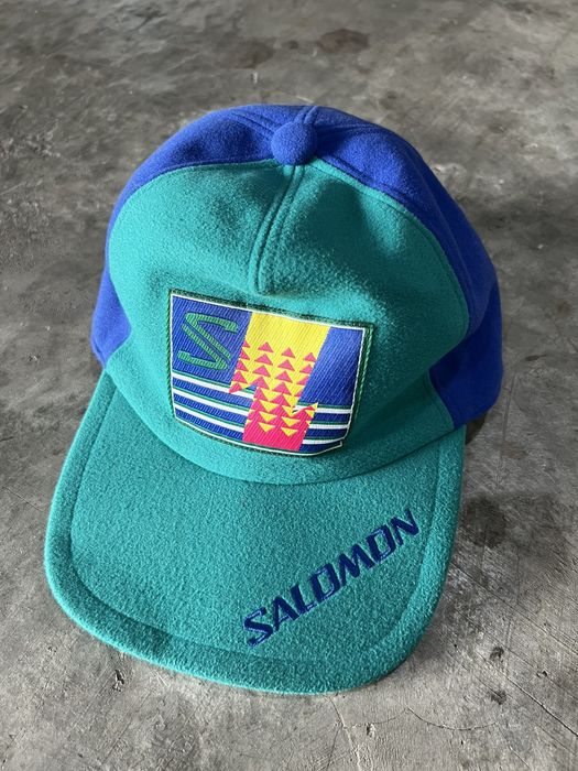 Salomon 🚨RARE🚨 SALOMON SKI CAP 90s MADE IN JAPAN POLAR FLEECE