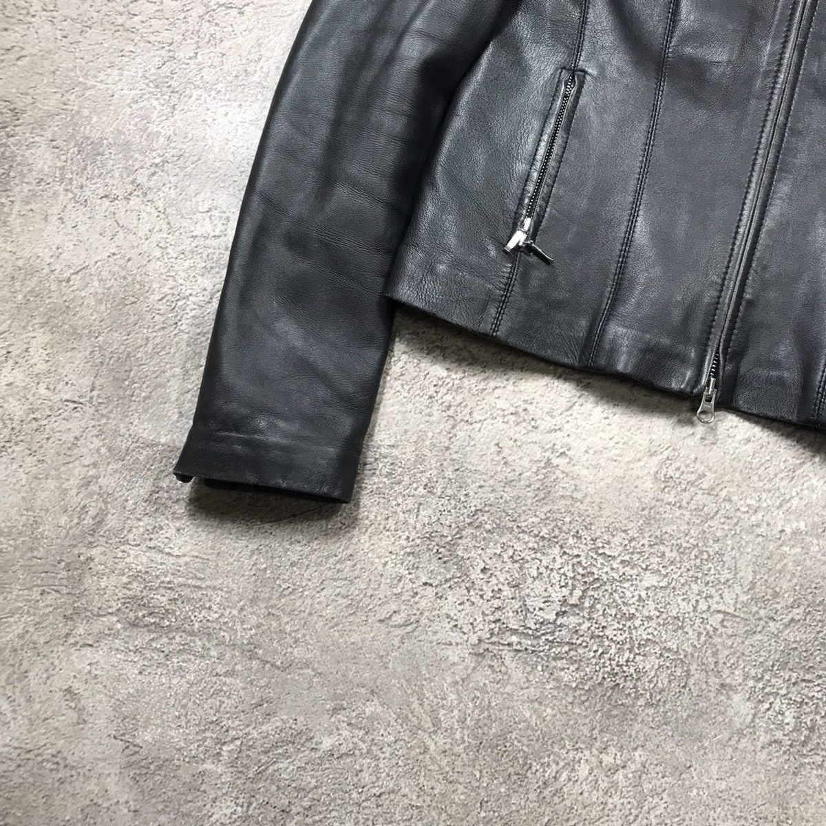Vintage Vintage 90s Black Moto Leather Jacket Grunge Streetwear M Size M / US 6-8 / IT 42-44 - 4 Thumbnail