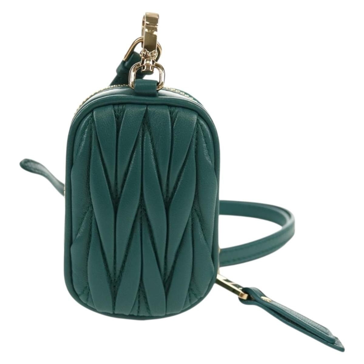 Miu Miu Miu Miu Matelasse Leather Pouch Green Size ONE SIZE - 4 Thumbnail