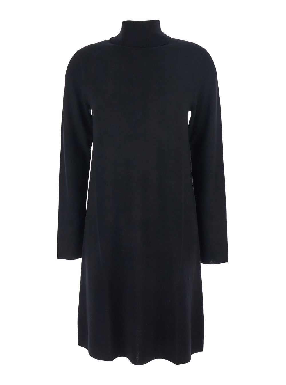 Allude Black Turtneleck Dress with Straight Hem in Wool Woman Size XS / US 0-2 / IT 36-38 - 1 Thumbnail