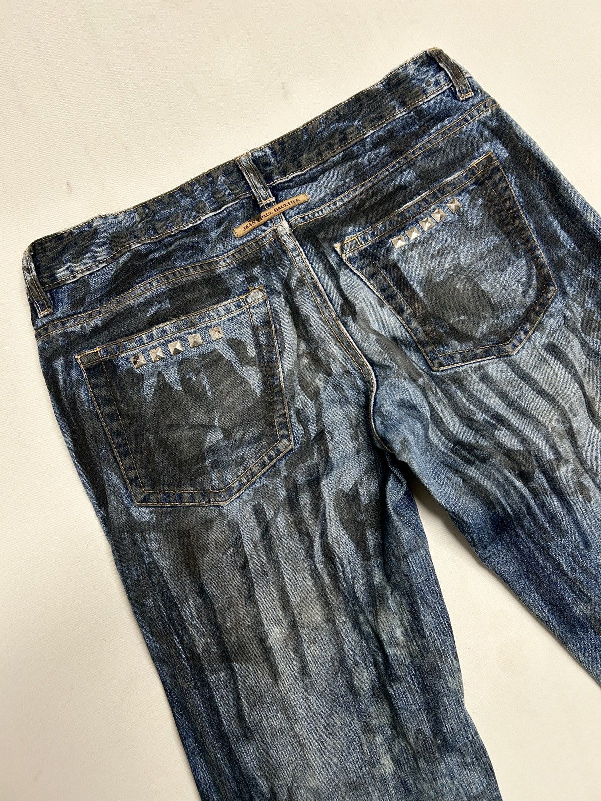 Jean Paul Gaultier 2000s Studded Distressed Denim Size US 31 - 8 Thumbnail