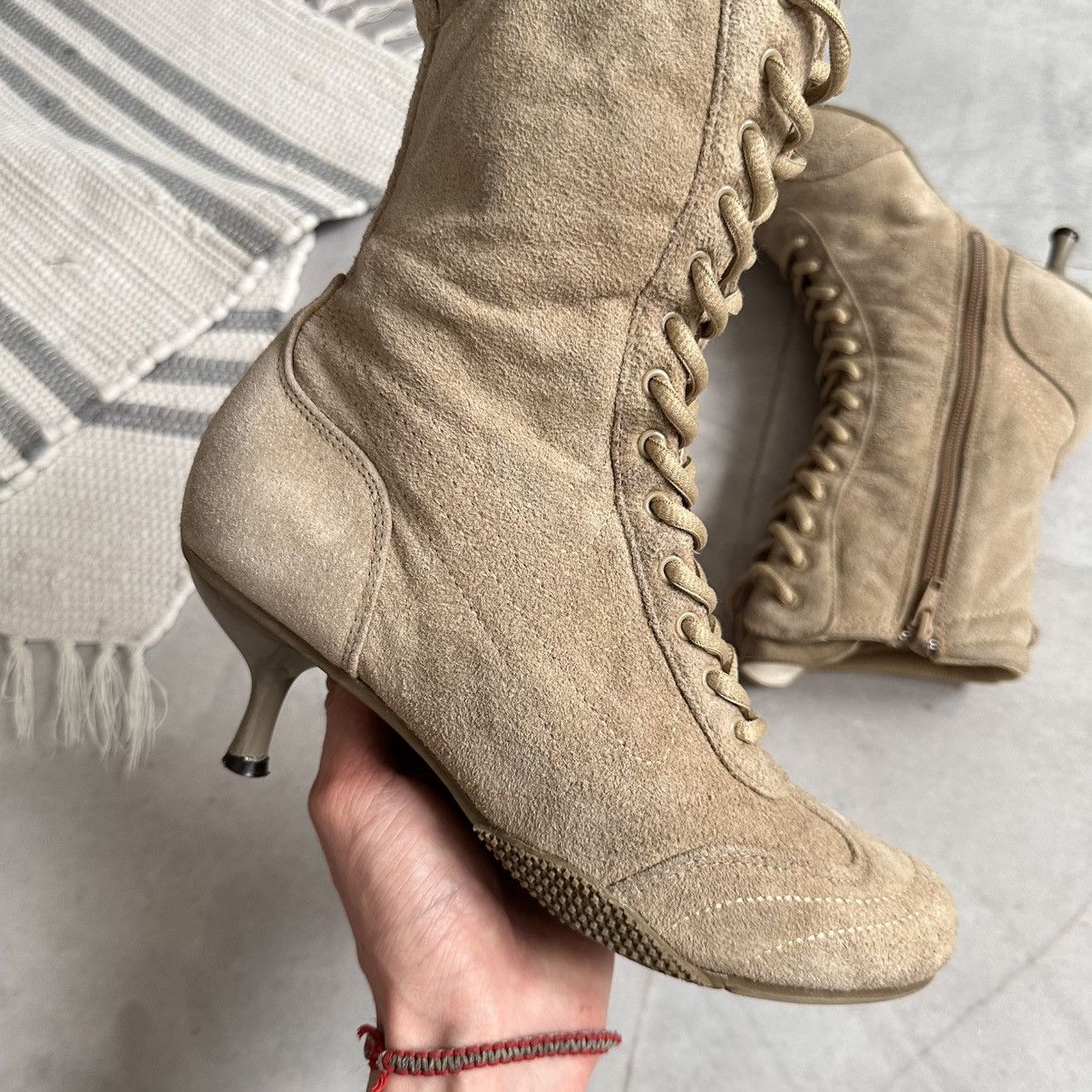 New Rock Cyber Y2K Moto Boots Kitten Heels Prada Miu Miu Vibe Size US 8 / IT 38 - 10 Thumbnail
