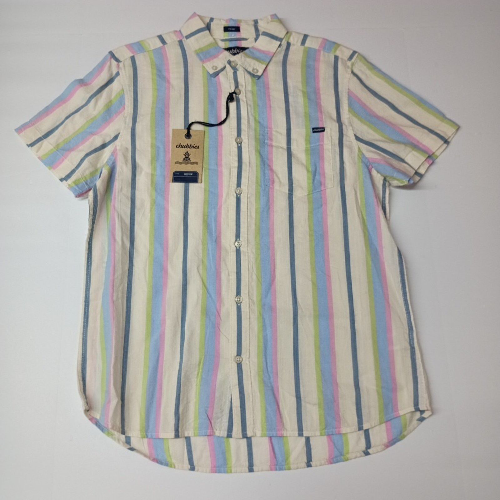 Chubbies Chubbies Soft Serve Friday Shirt Men's M Striped Multicolor Size US M / EU 48-50 / 2 - 1 Thumbnail