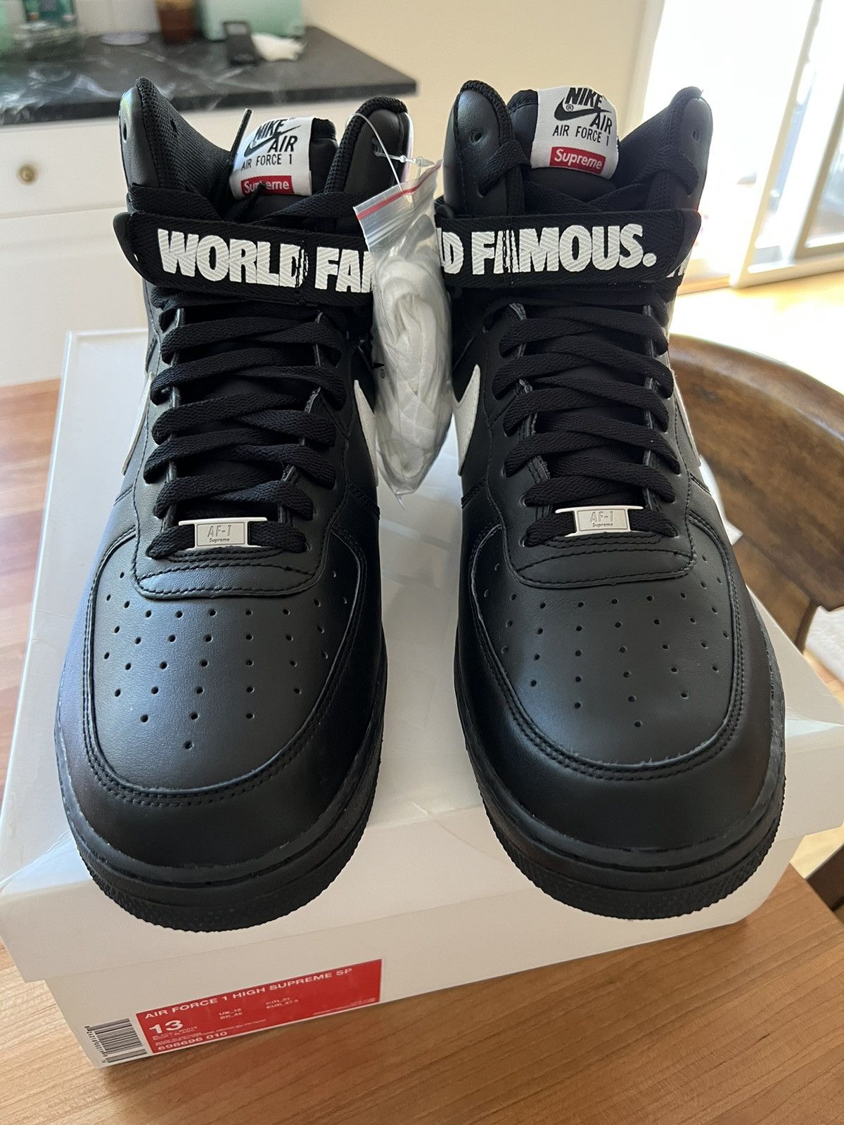 Nike × Supreme Supreme x Nike Air Force 1 High ‘World Famous’ Black Size US 13 / EU 46 - 3 Thumbnail