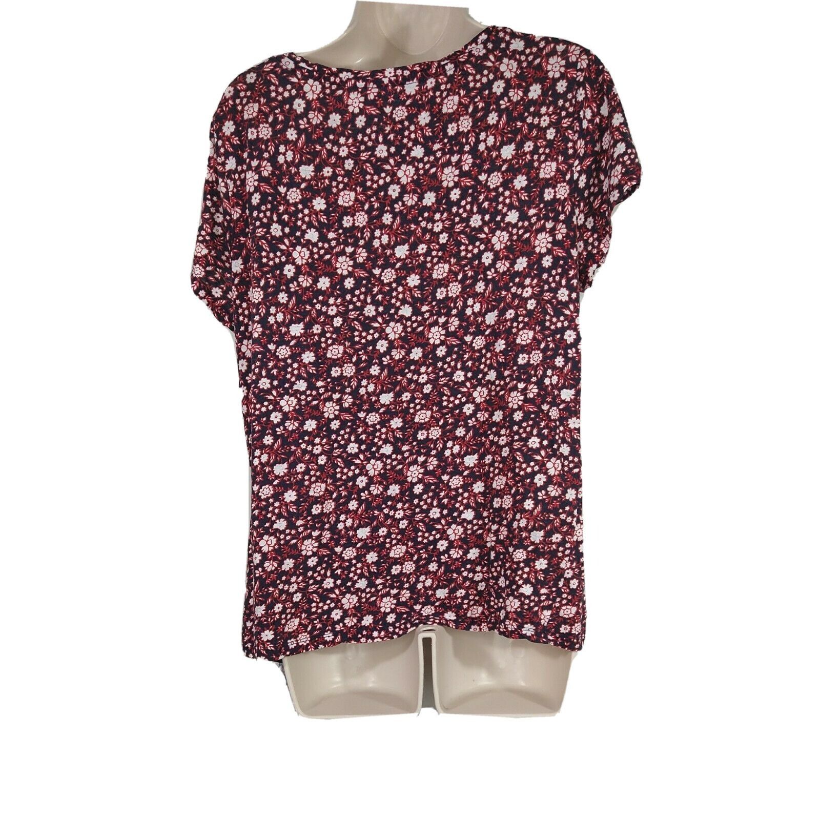 Talbots Talbots Top Shirt Women Size M Floral Blue Red Linen Cotton Size M / US 6-8 / IT 42-44 - 5 Thumbnail
