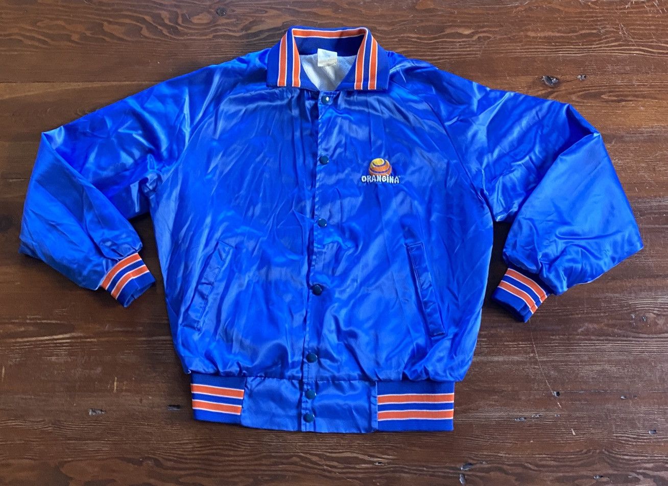 Vintage Vintage 80’s Orangina Sateen Raglan Snap Button Jacket Size US S / EU 44-46 / 1 - 2 Thumbnail