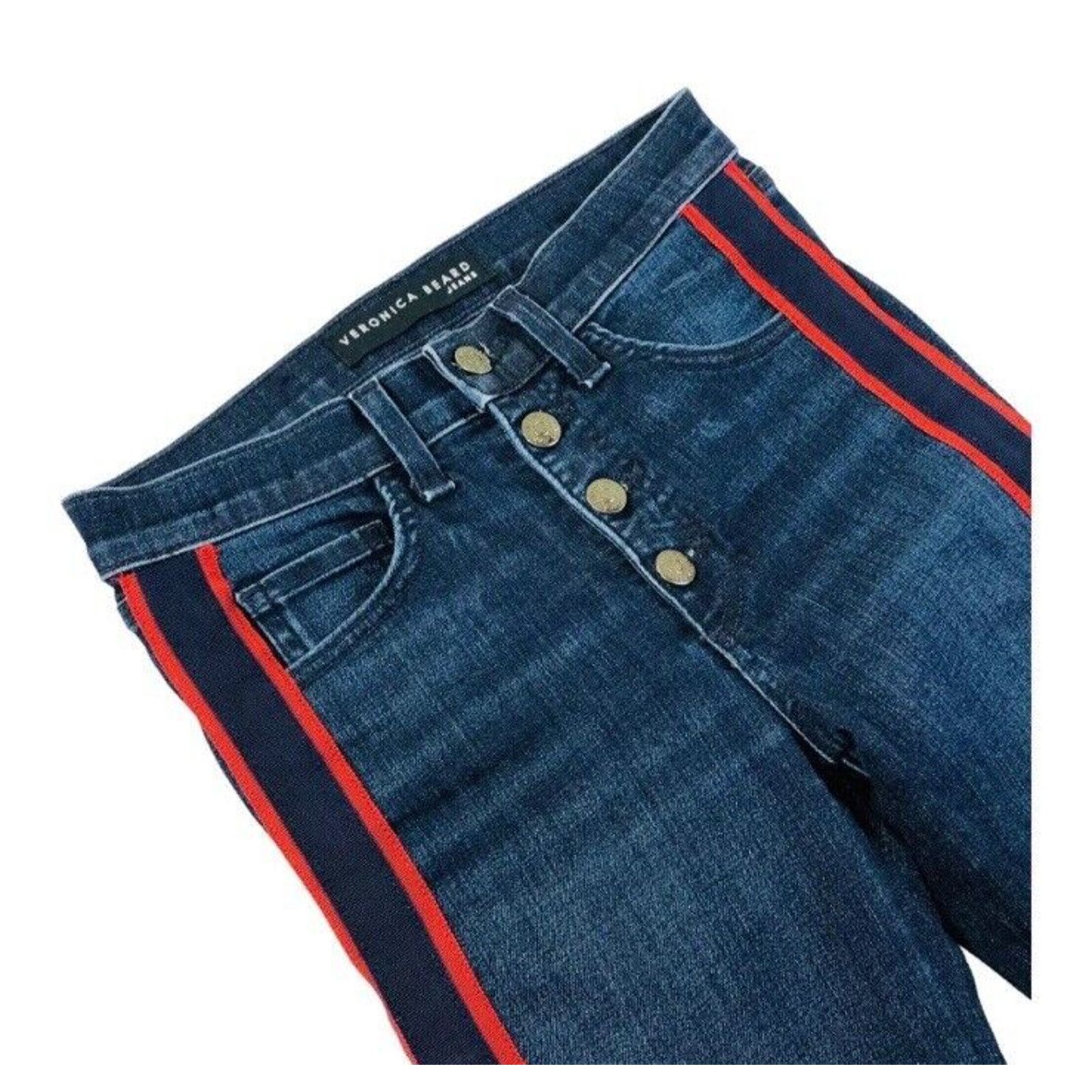 Veronica Beard Veronica Beard Carolyn Crop Baby Boot Jeans 27 Blue Tuxedo Size 27" / US 4 / IT 40 - 4 Thumbnail