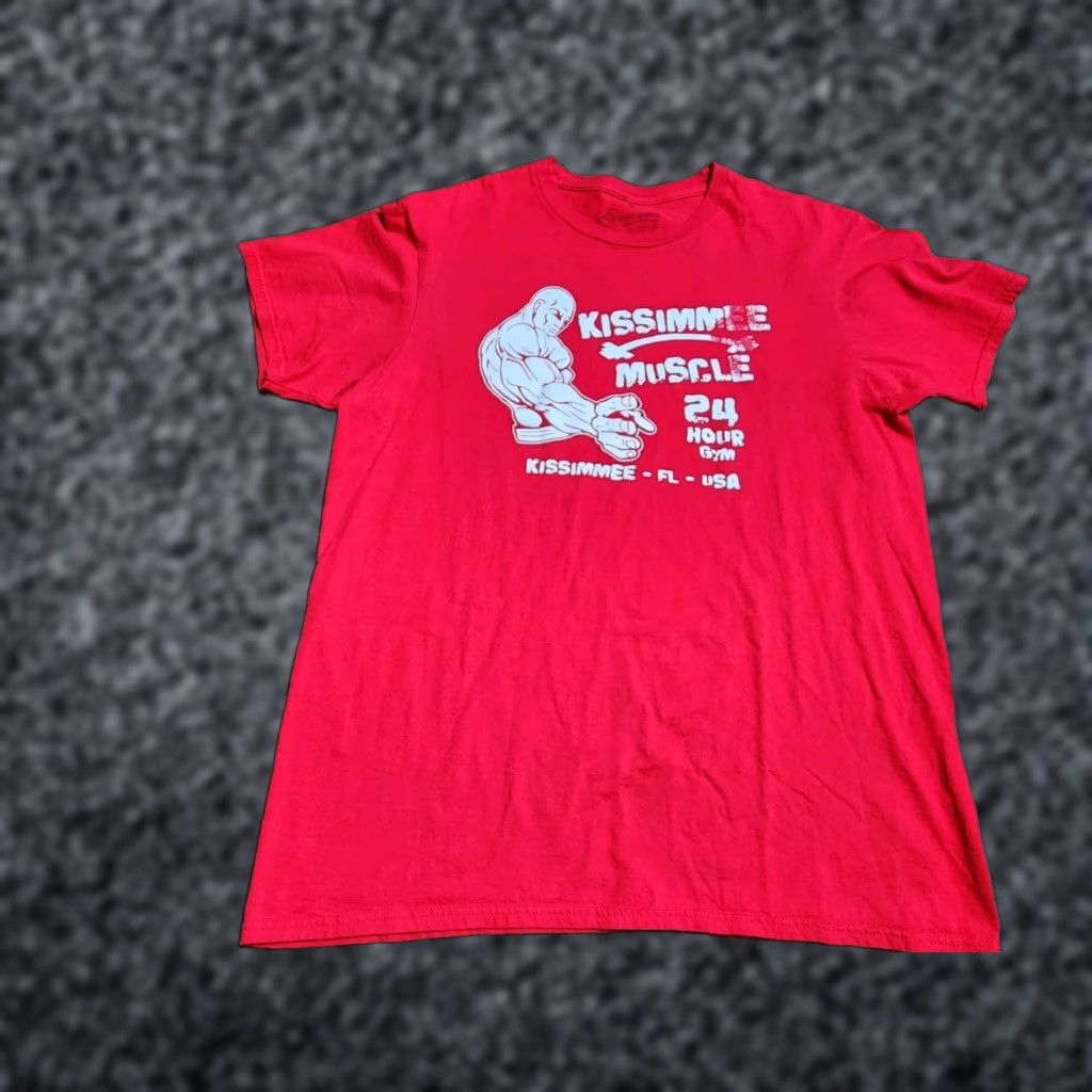 Vintage KISSIMMEE Muscle Gym Workout T-Shirt Men’s L Florida Red Cotton Short Sleeve Crew Neck Florida Theme Size US L / EU 52-54 / 3 - 1 Thumbnail