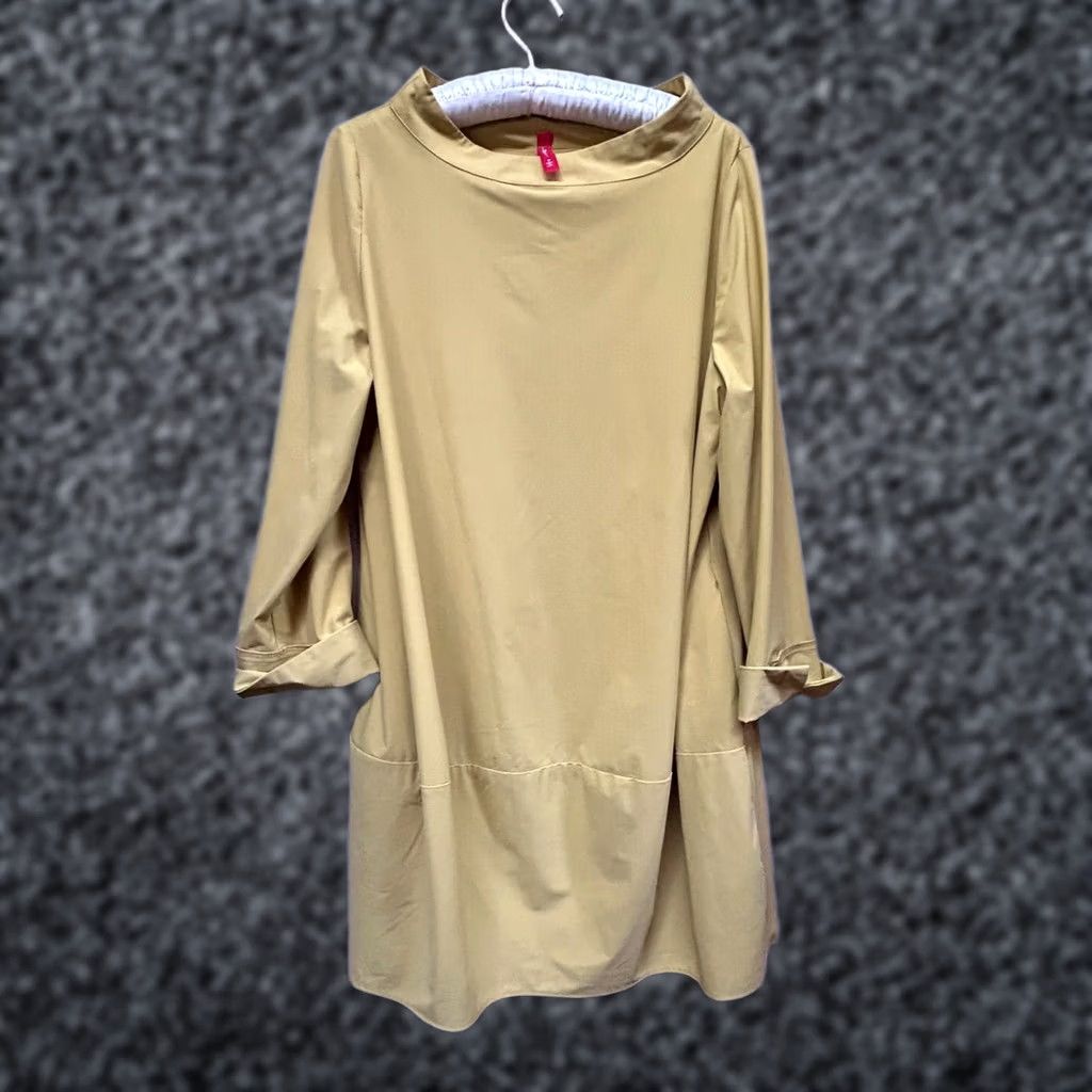 Vintage IC by Connie K Womens Blouse Tunic Dress Bateau Neckline 3/4 Sleeve Yellow M Size M / US 6-8 / IT 42-44 - 1 Thumbnail