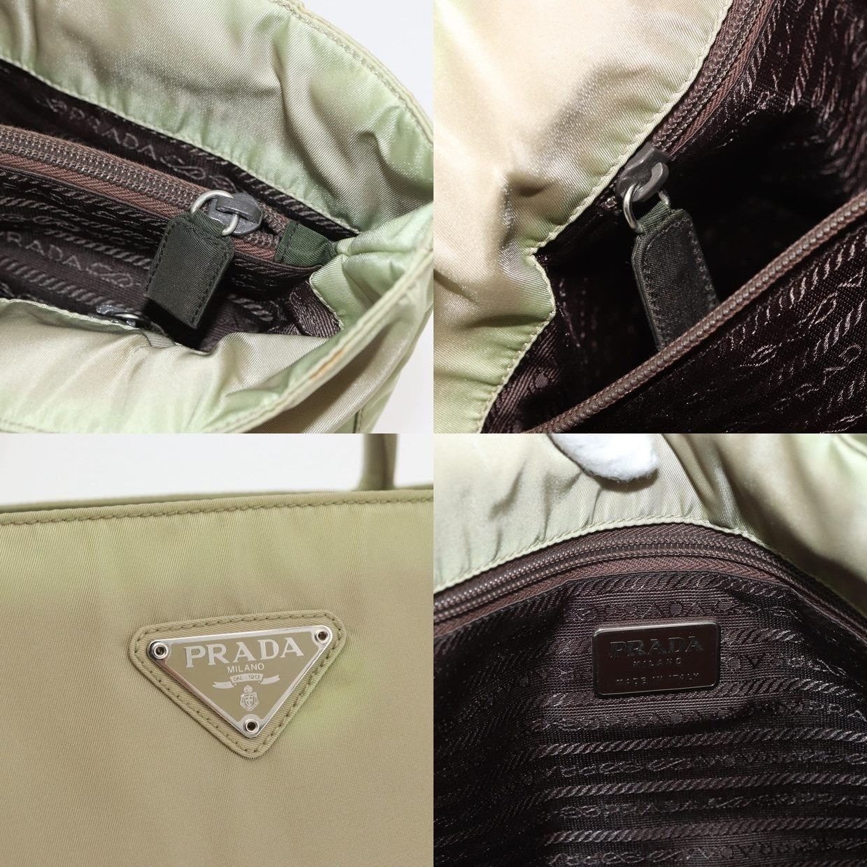 Prada Prada Nylon Handbag Green Size ONE SIZE - 6 Thumbnail