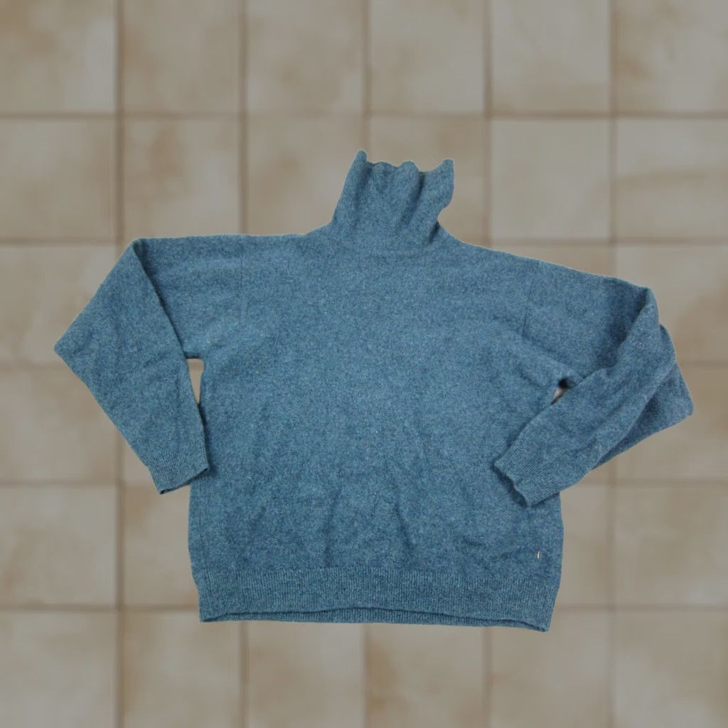 Lands' End VINTAGE Lands' End Sweater Womens M Blue Wool Turtleneck Knit Pullover 80s 90s USA Mens Womens Girls Boys Size M / US 6-8 / IT 42-44 - 1 Thumbnail
