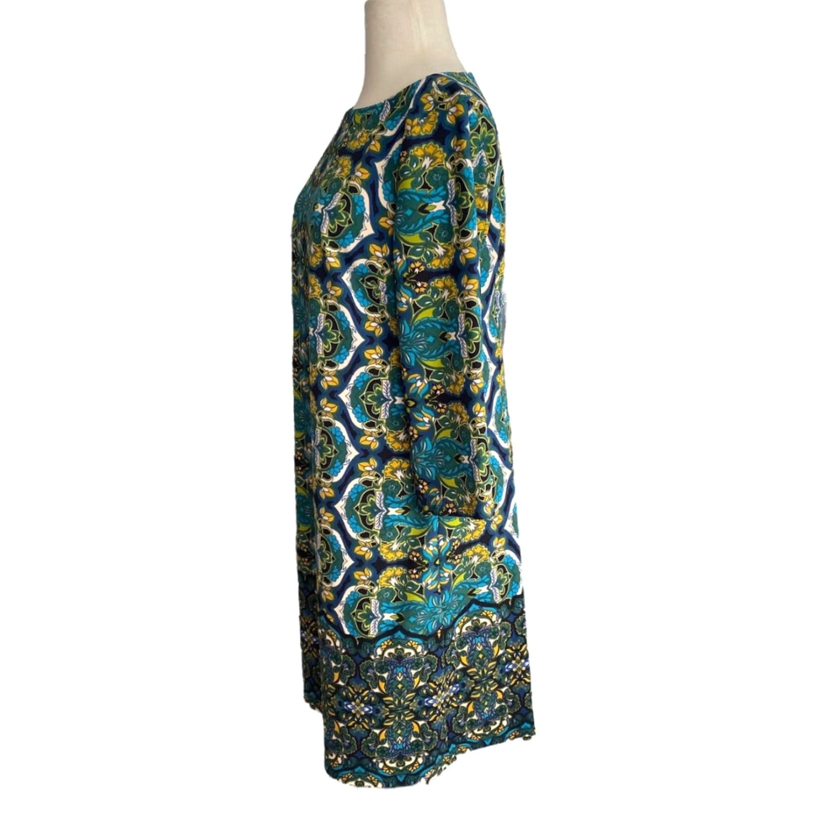 Vintage VINTAGE London Times Dress 3/4 Sleeve Knee Length Paisley Print Blue Size 12 Womens Stretch Size XL / US 12-14 / IT 48-50 - 6 Thumbnail