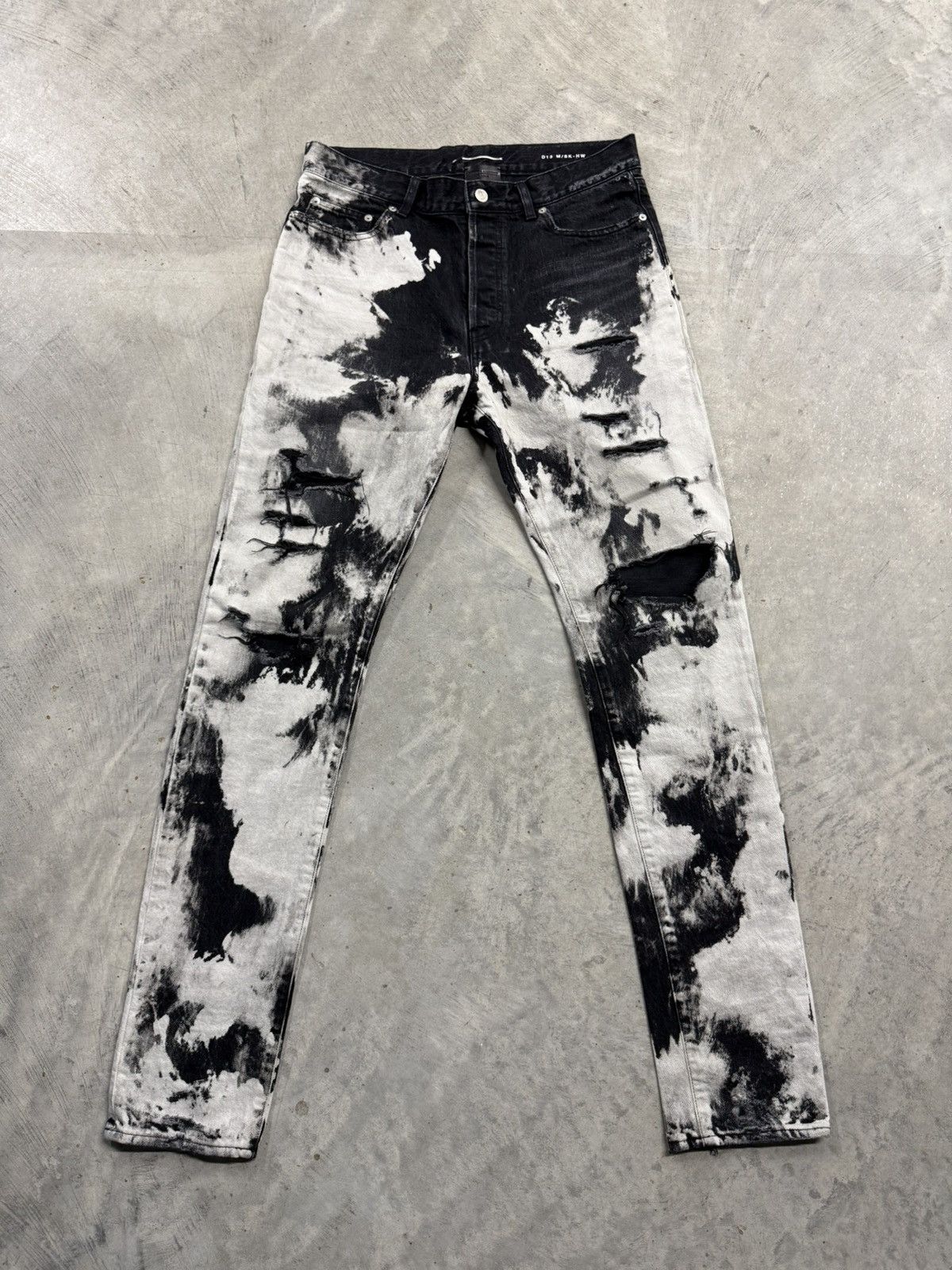 Pre-owned Hedi Slimane X Saint Laurent Paris Ss/16 D13 Distressed Skinny Jeans